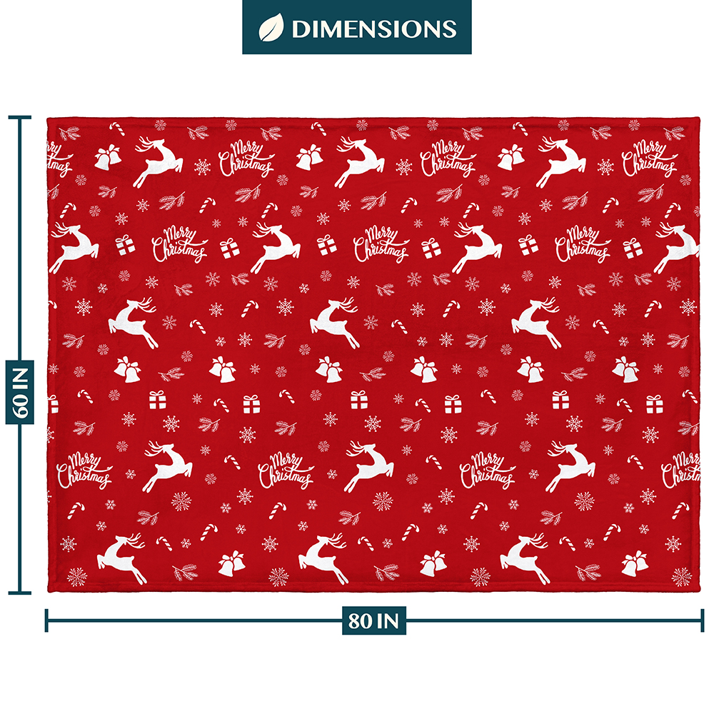 Merry Christmas Throw Blanket Holiday Pattern Decor Soft Fleece Sofa Couch Gift - Picture 76 of 110