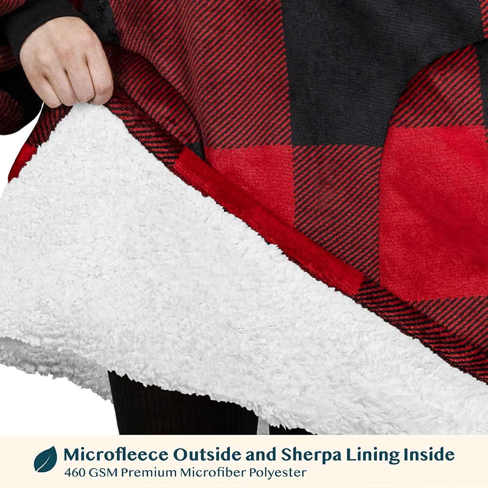 Manta Sudadera Sherpa Forro Felpa Suave Cómoda Vellón Gran Tamaño Sudadera con Capucha Bolsillo - Imagen 81 de 118