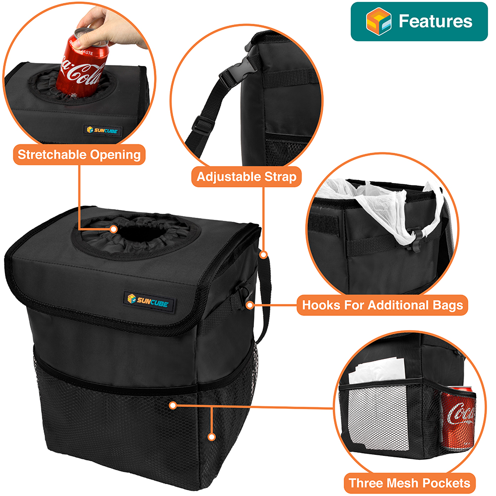 Auto Car Waterproof Trash Bag Litter Bin Can Garbage Waste Storage Organizer Box - Picture 4 of 22