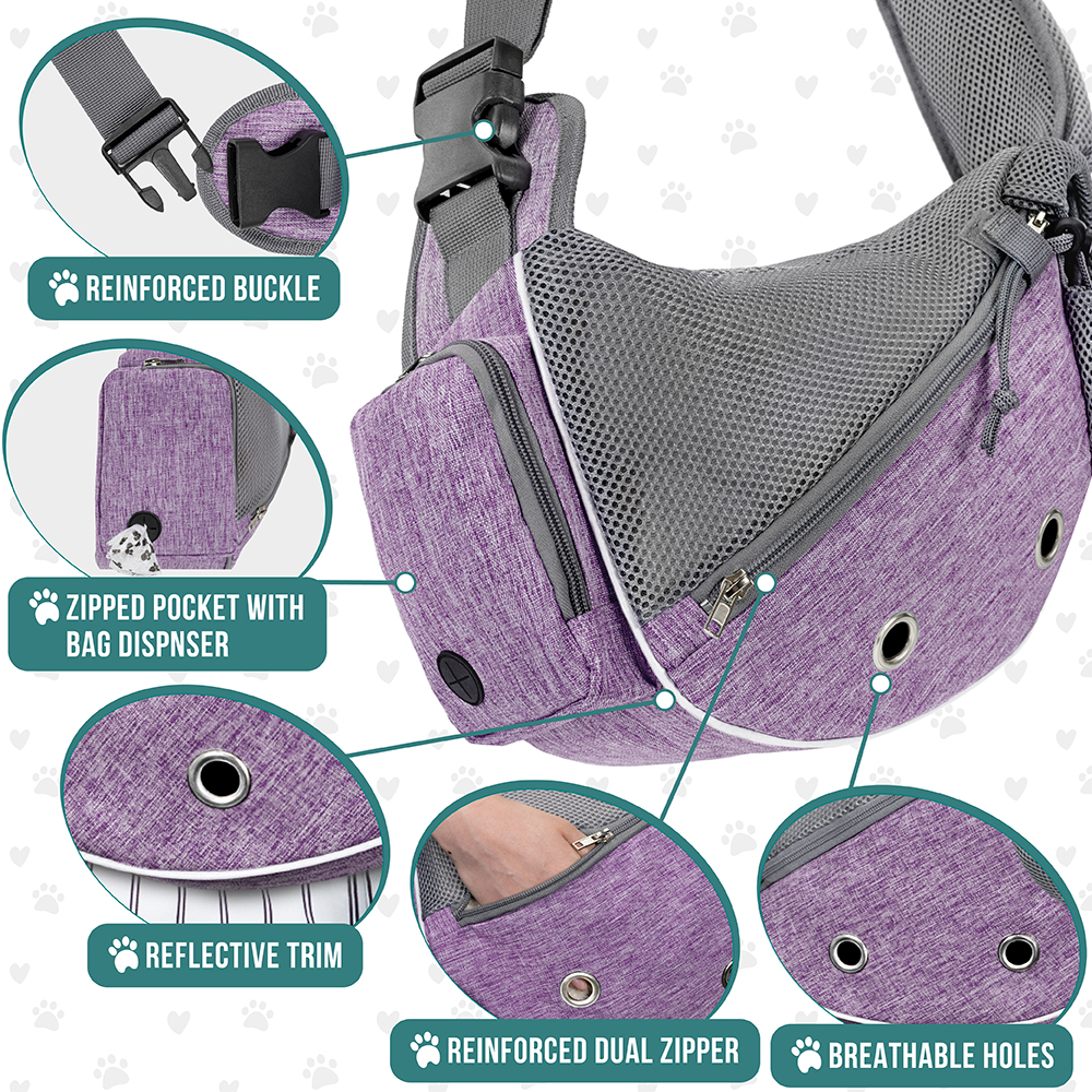 Pet Dog Sling Carrier Bag Mesh Puppy Carry Pack Shoulder Backpack Travel Tote M - Picture 19 of 35