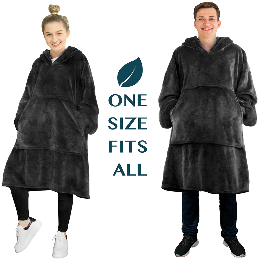 CÓMODA SUDADERA CON CAPUCHA Manta portátil con mangas con capucha bolsillo grande sherpa - Imagen 16 de 82