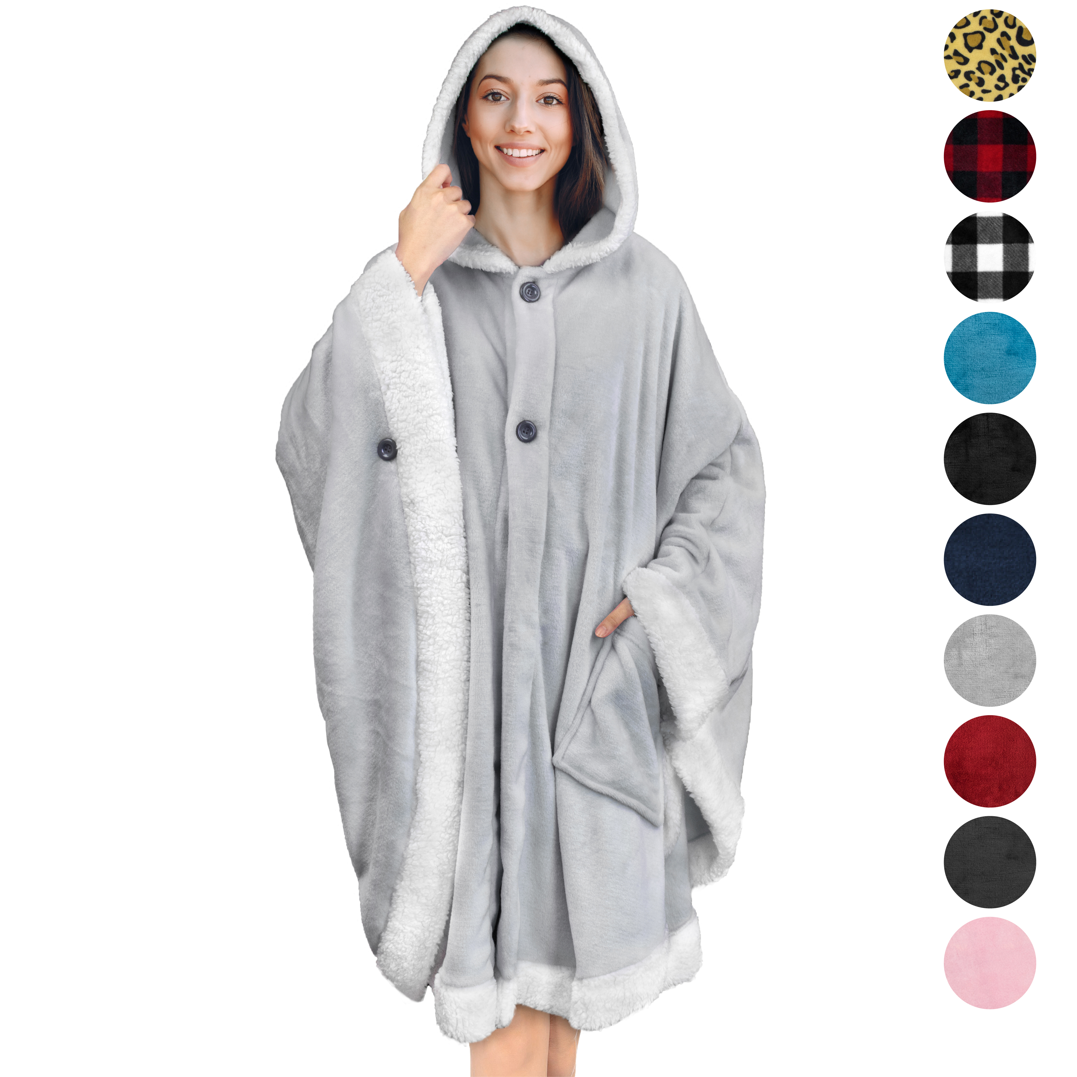 Manta portátil con capucha Angel Wrap para mujer acogedora poncho envolvente capucha tiro para adulto - Imagen 106 de 184