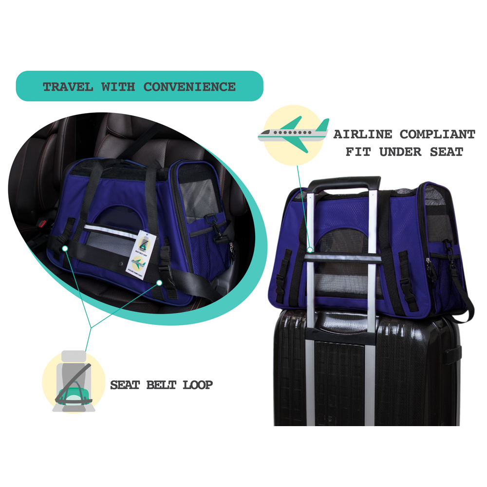 Pet Dog Cat Carrier Bag Soft Sided Comfort Travel Tote Case Airline Approved US - Picture 164 of 165