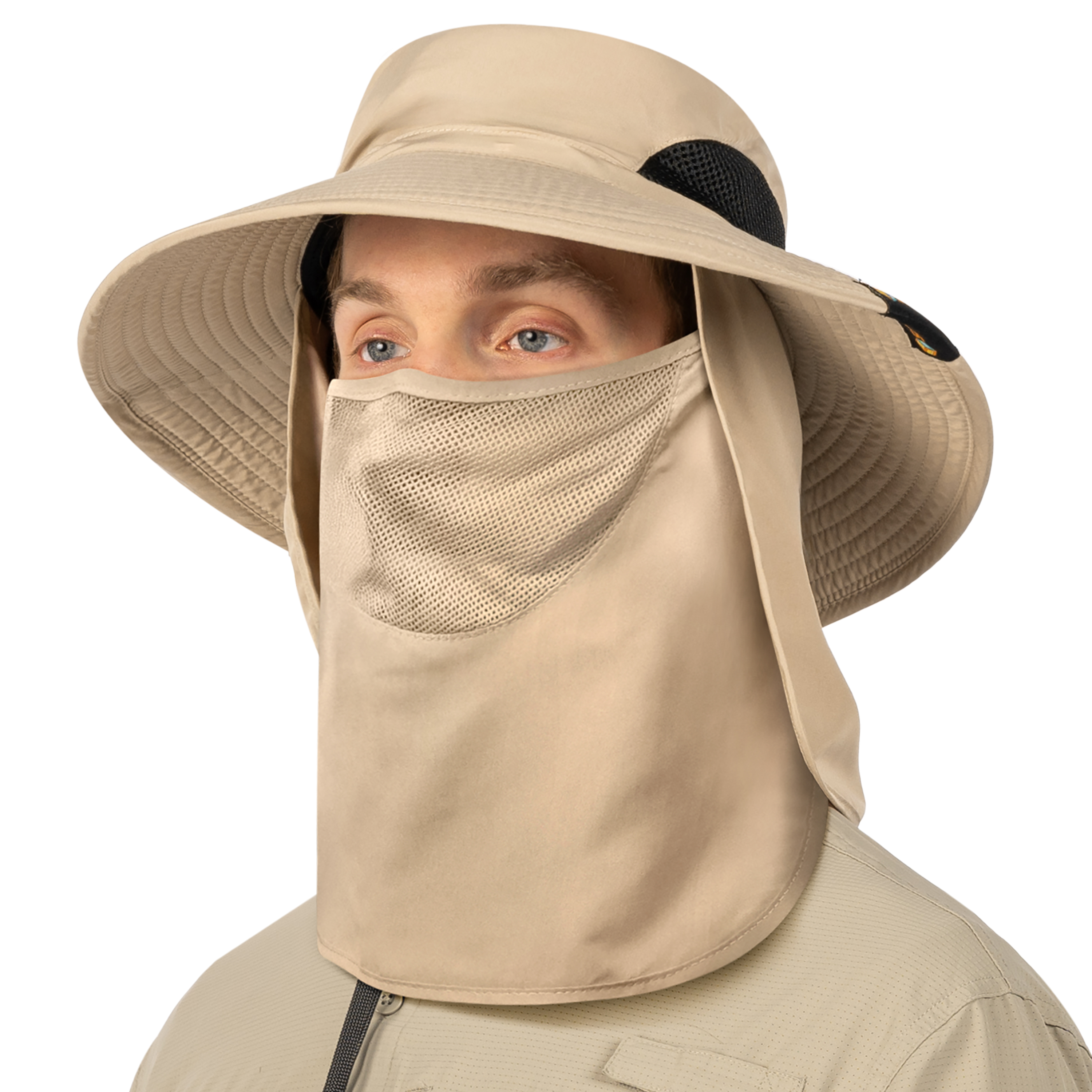 Men Women UV Protection Sun Hats Neck Face Flap Cap Wide Brim Fishing Bucket Hat - Picture 47 of 48