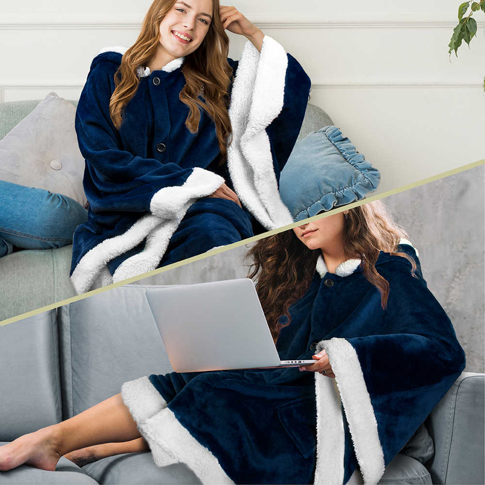 Manta portátil con capucha Angel Wrap para mujer acogedora poncho envolvente capucha tiro para adulto - Imagen 138 de 184