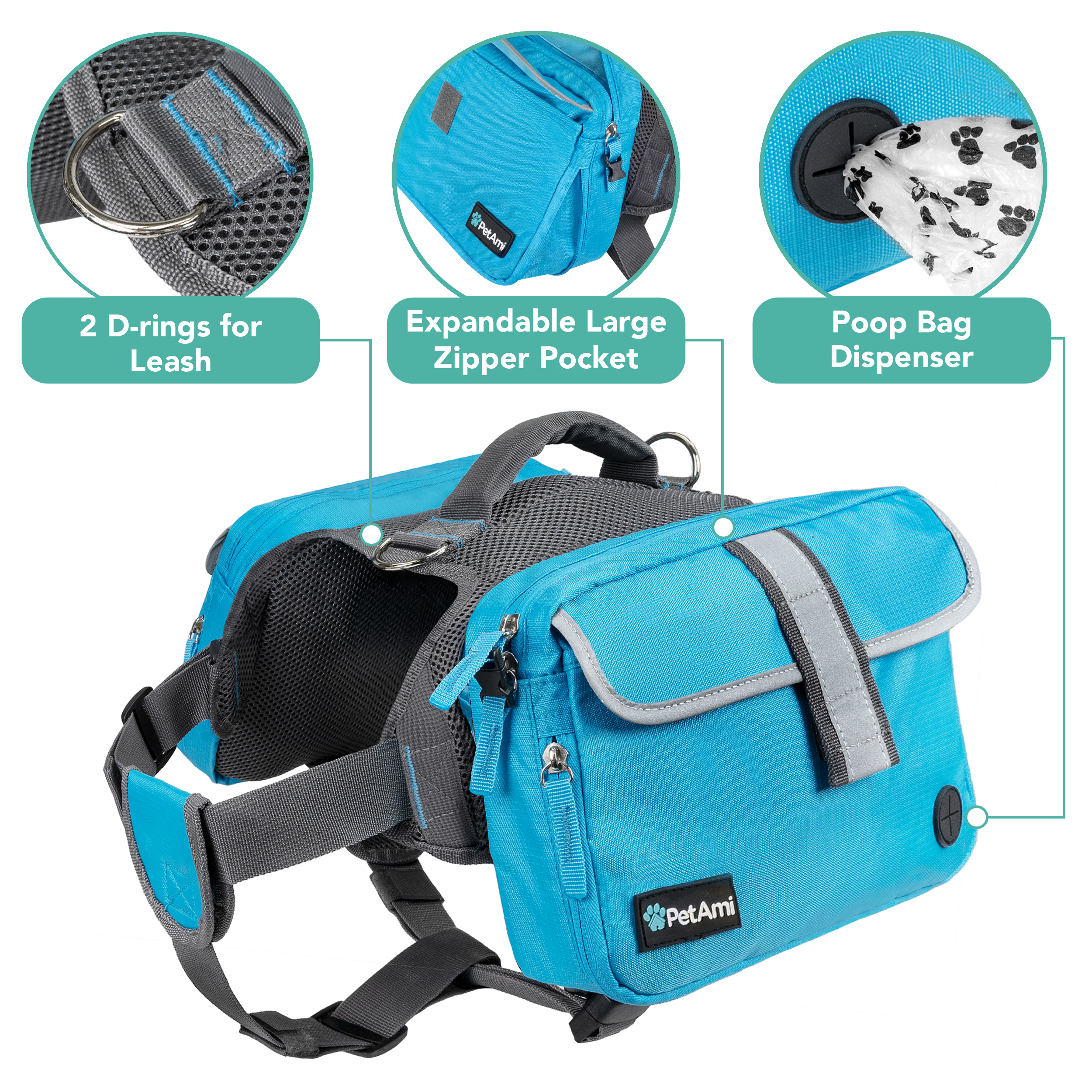 Dog Harness Backpack for Medium Large Dogs Hiking Pet Backpack Saddle Bag Pack Dog Harness Backpack for Medium Large Dogs Hiking Pet Backpack Saddle Bag Pack
