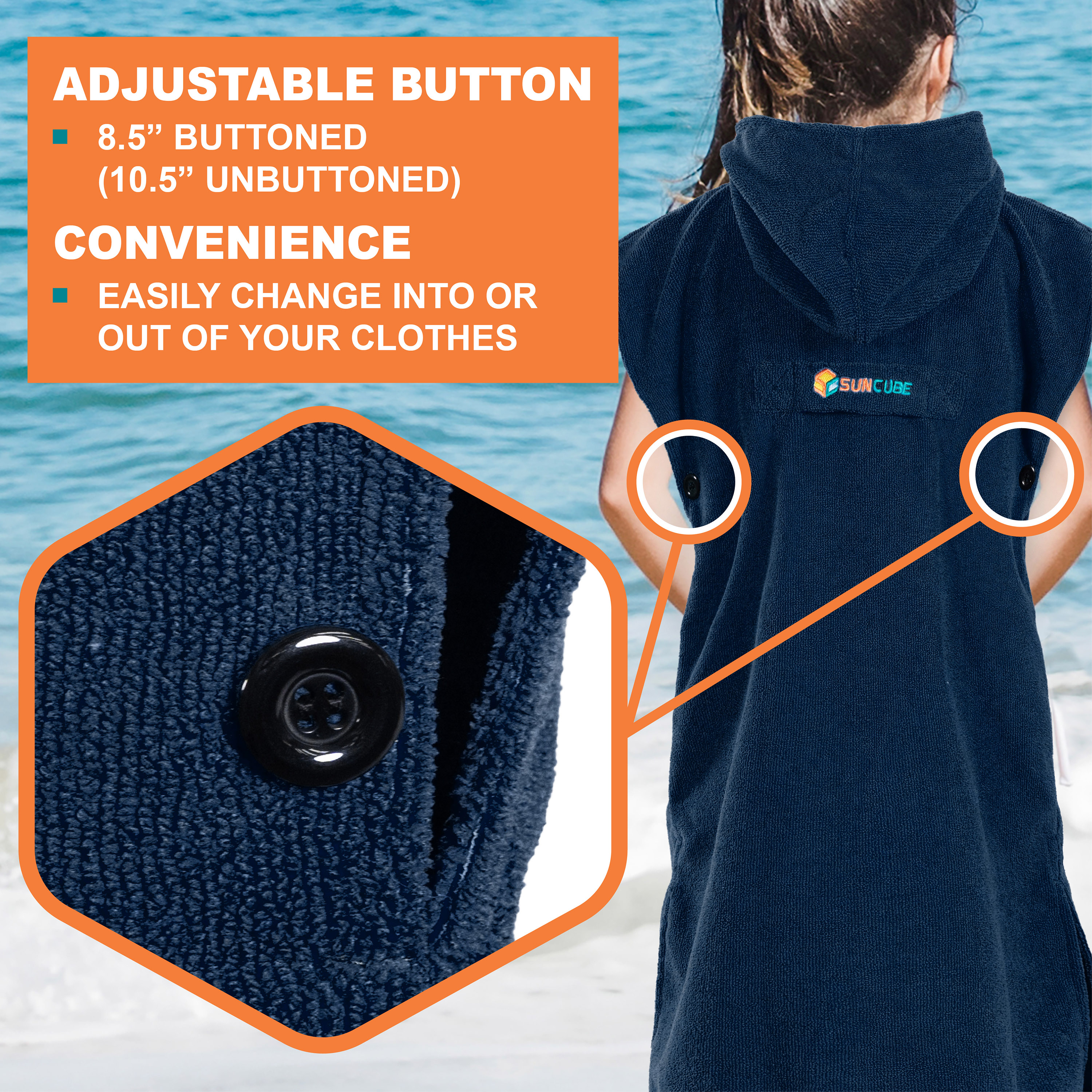 Kids Swim Poncho Hooded Towel Changing Robe for Swim Bath Towel 3-8 Boys Girls - Picture 40 of 71