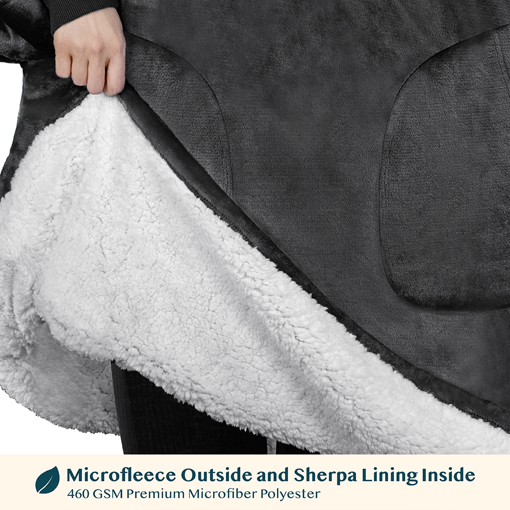 Manta Sudadera Sherpa Forro Felpa Suave Cómoda Vellón Gran Tamaño Sudadera con Capucha Bolsillo - Imagen 54 de 118