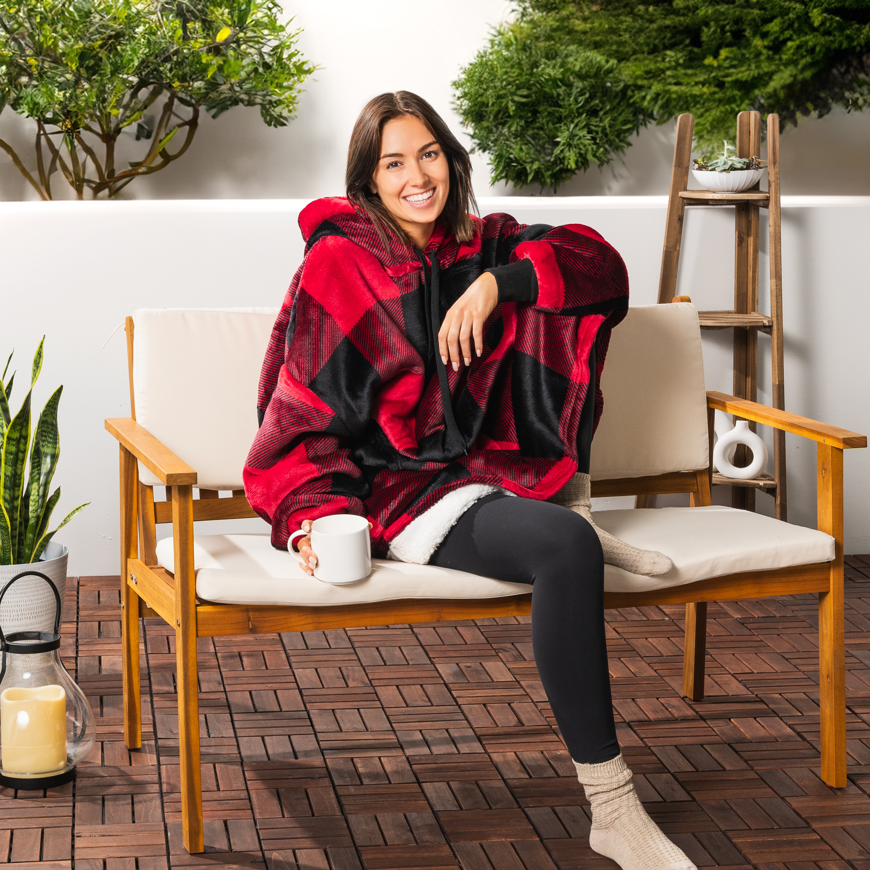 Manta Sudadera Sherpa Forro Felpa Suave Cómoda Vellón Gran Tamaño Sudadera con Capucha Bolsillo - Imagen 78 de 118