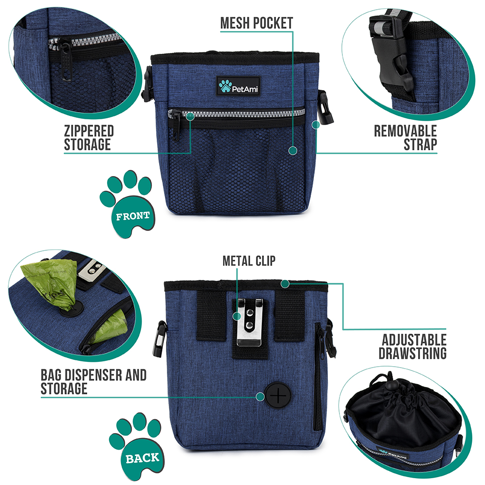 Pet Treat Pouch Training Dog Snack Feed Food Puppy Bait Obedience Waist Belt Bag - Picture 60 of 92