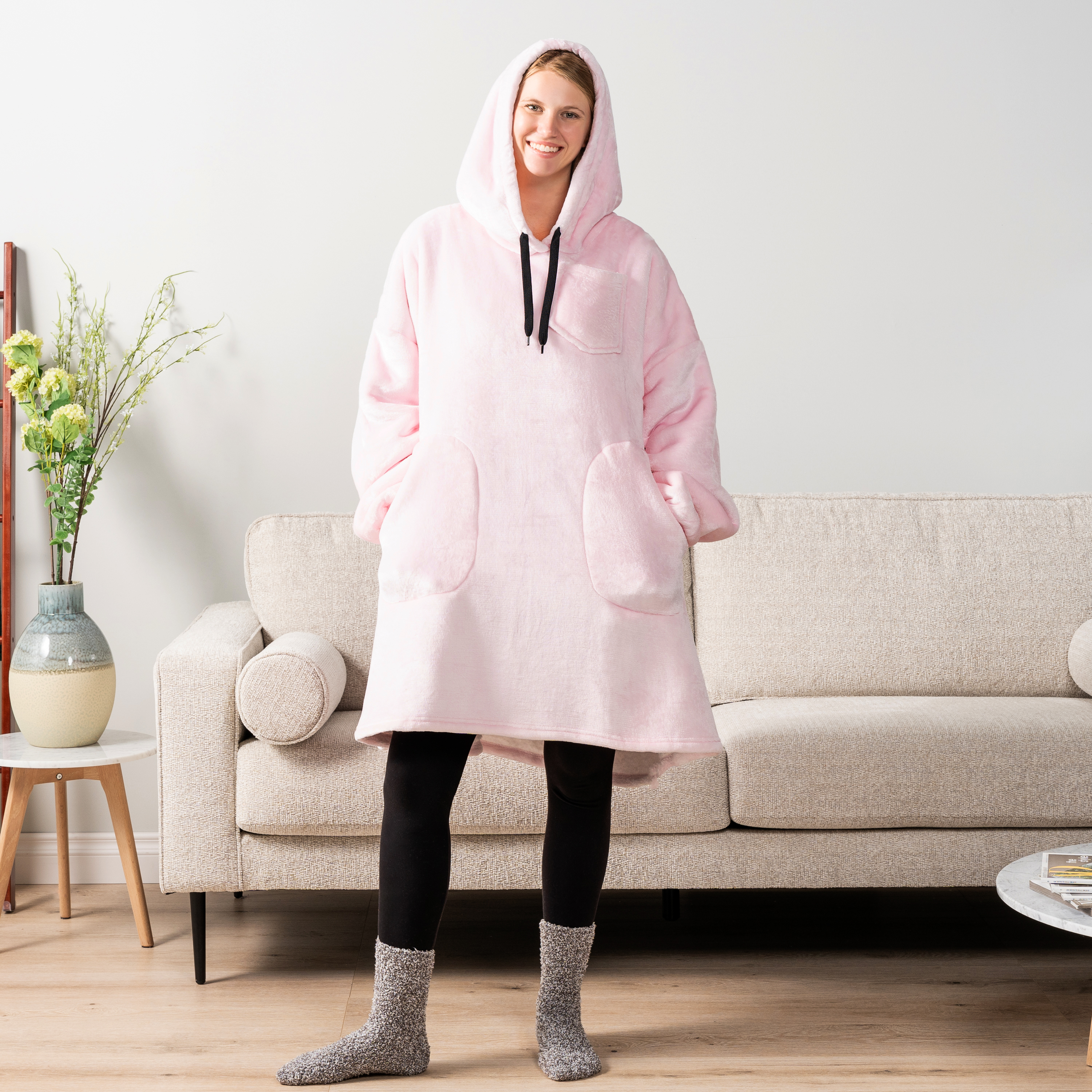 Manta Sudadera Sherpa Forro Felpa Suave Cómoda Vellón Gran Tamaño Sudadera con Capucha Bolsillo - Imagen 70 de 118