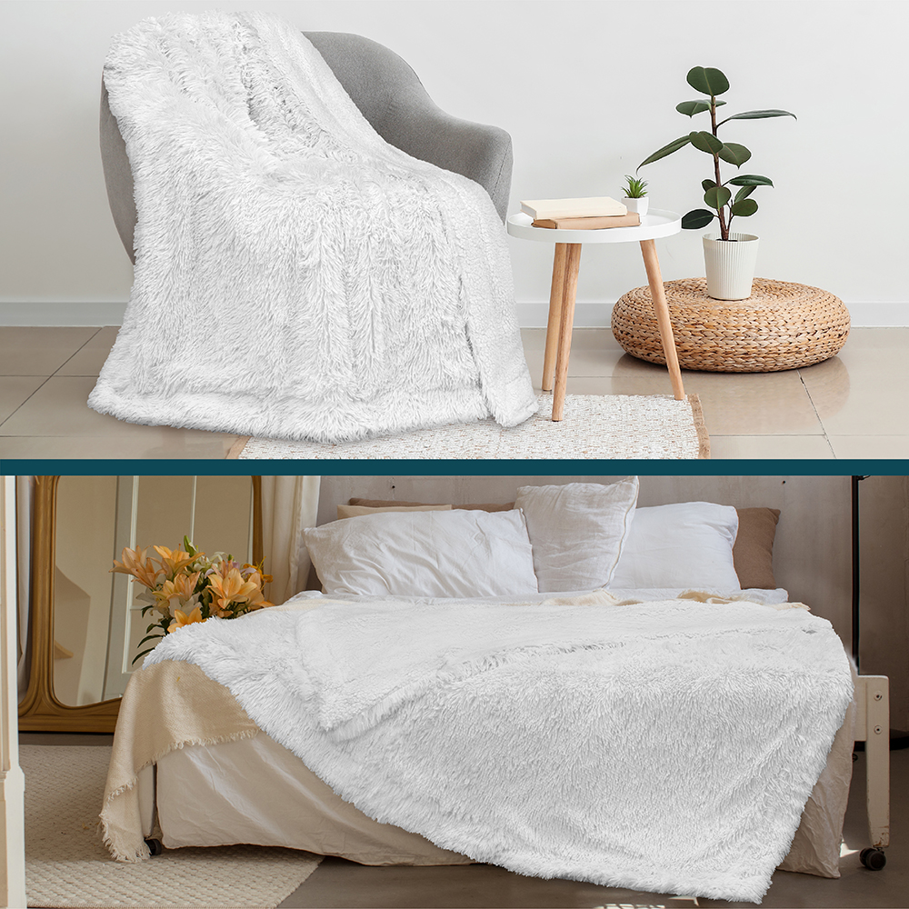 Luxurious Faux Fur Blanket Soft Warm Fluffy Sherpa Sofa Throw Shaggy Soft Plush - Picture 96 of 100