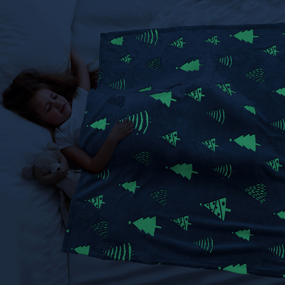 Glow in The Dark Throw Blanket for Kids Boys Girls Unicorn Dinosaur Space Stars - Picture 21 of 57