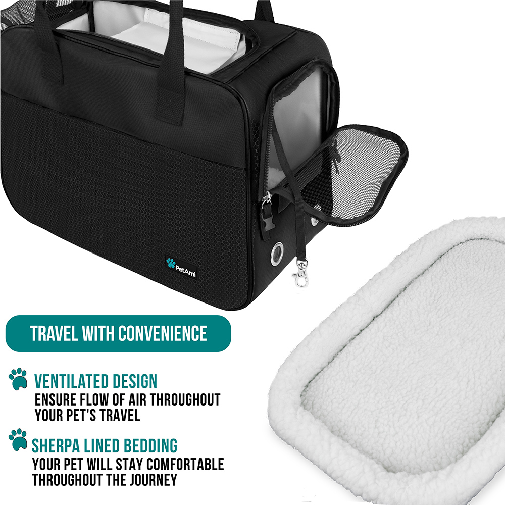 Pet Dog Cat Carrier Bag Mesh Soft Sided Comfort Travel Tote Case Shoulder Bag US