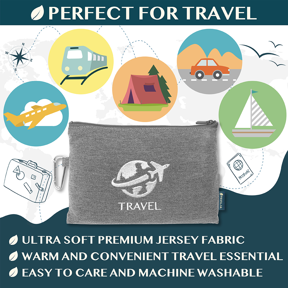 Travel Blanket Pillow Set Airplane Car Long Flight Airplane Neck Pillow Compact - Picture 14 of 42