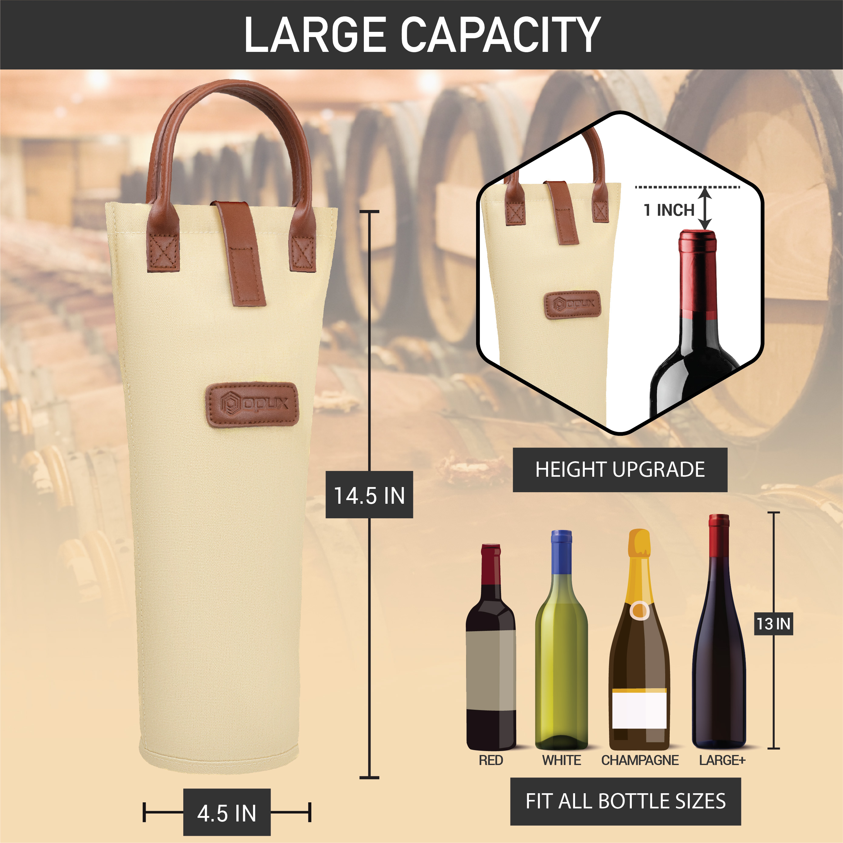 Wine Carrier Bag Insulated Single Bottle Cooler Protection Carrying Tote Travel