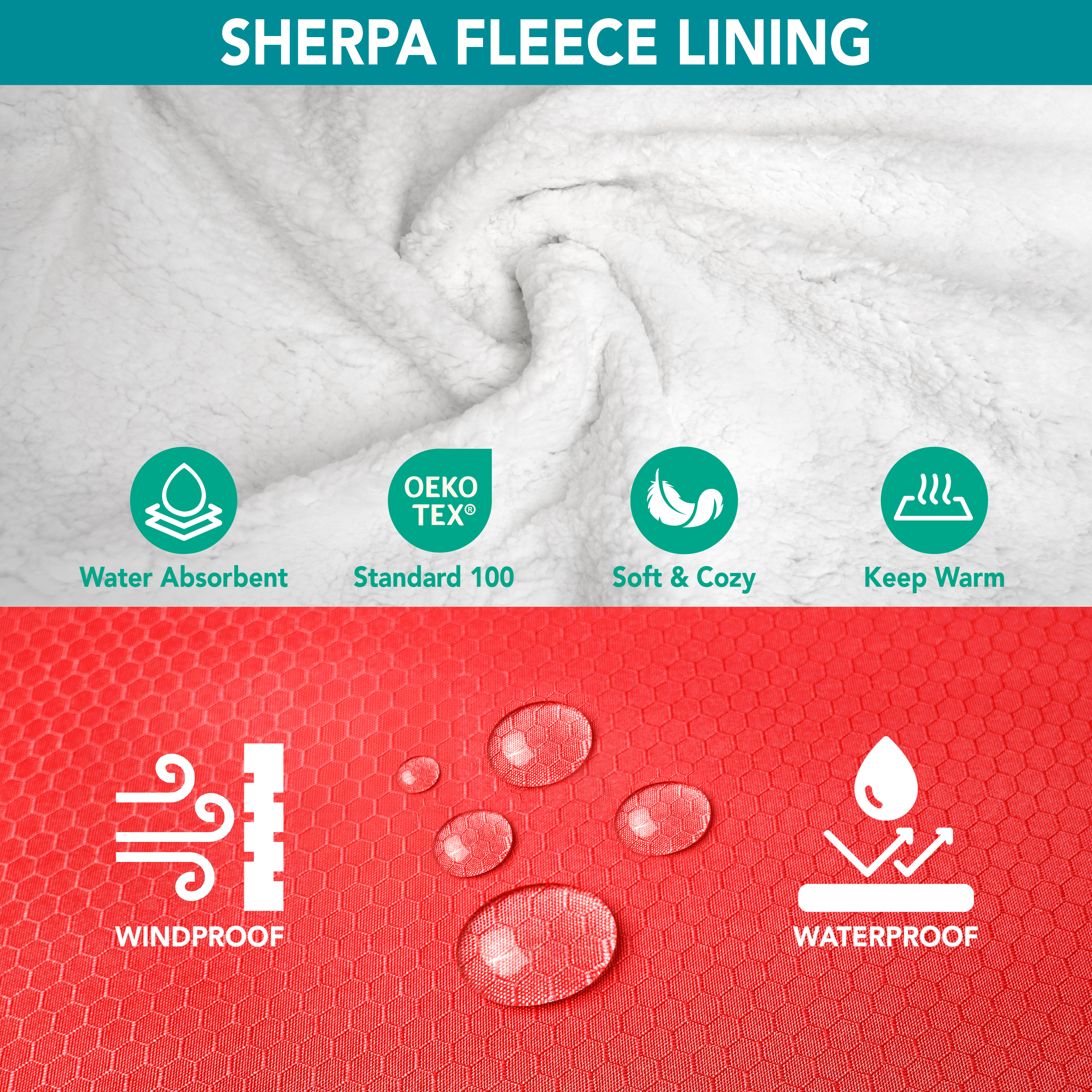 Adult Swim Parka Warm Sherpa Hooded Water Resistant for Swimming Surf Men Women - Picture 27 of 30