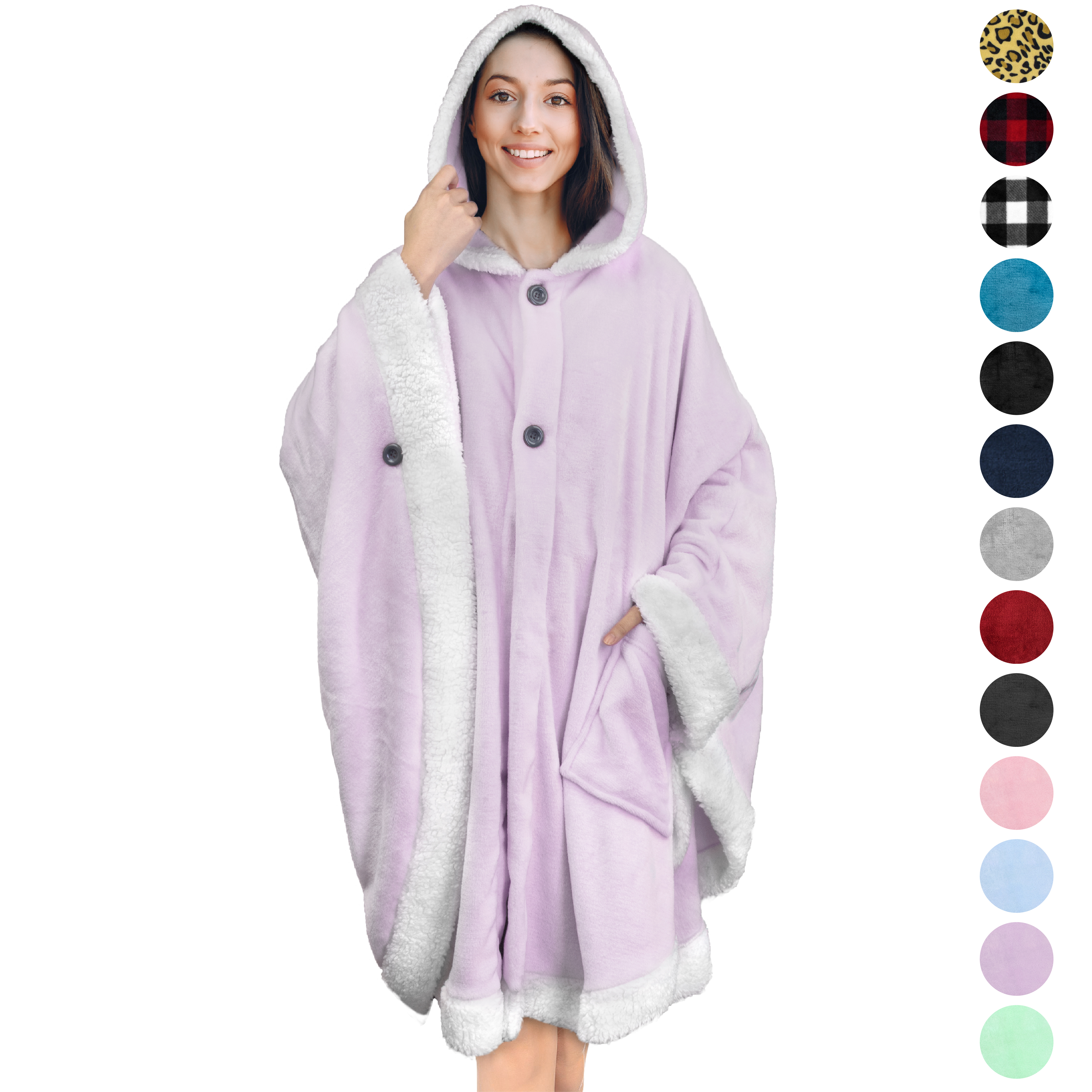 Manta portátil con capucha Angel Wrap para mujer acogedora poncho envolvente capucha tiro para adulto - Imagen 94 de 184