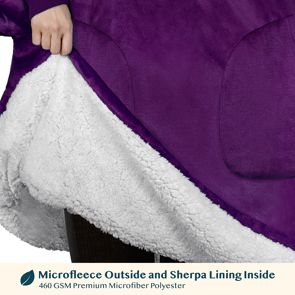 Manta Sudadera Sherpa Forro Felpa Suave Cómoda Vellón Gran Tamaño Sudadera con Capucha Bolsillo - Imagen 90 de 118