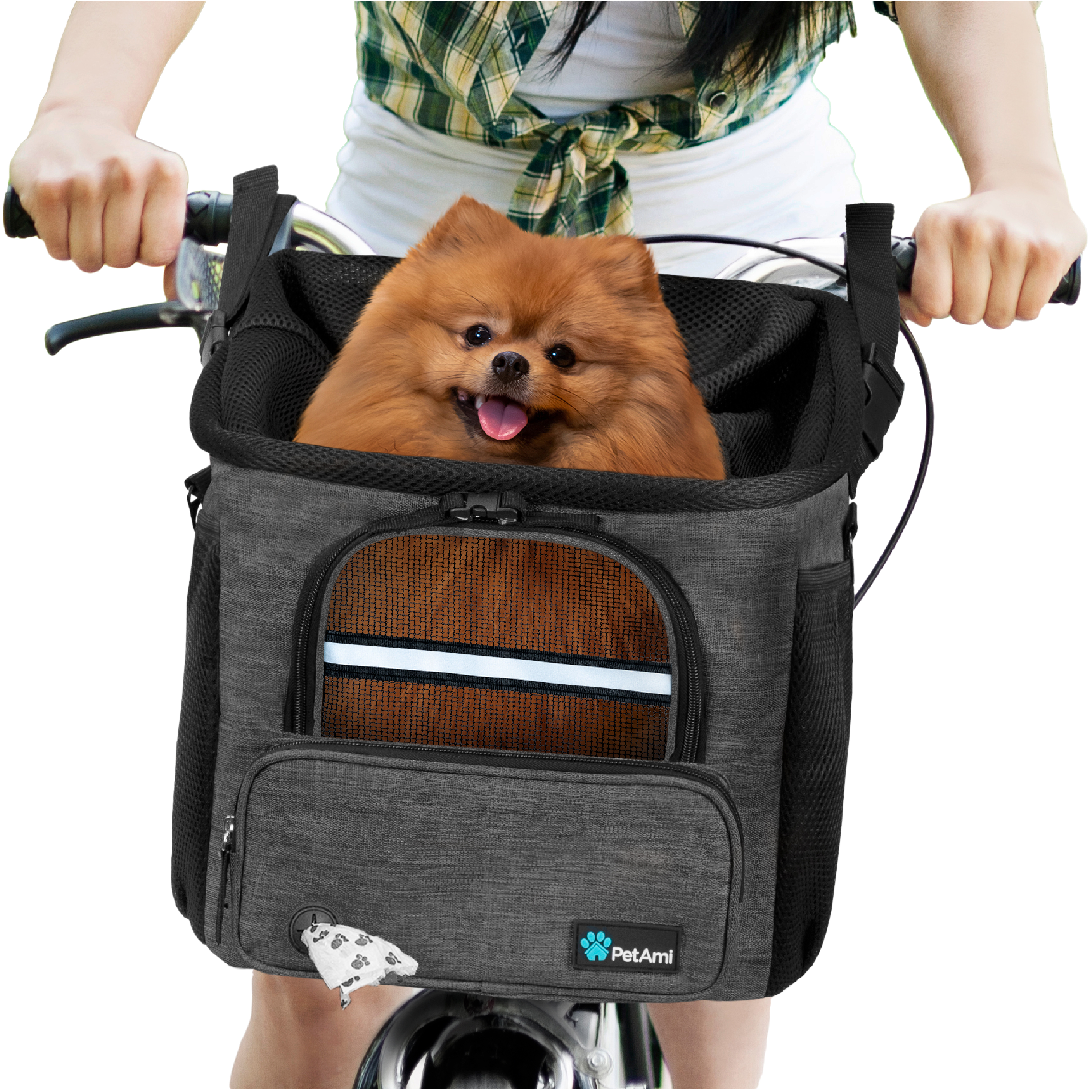 Dog Bike Basket Carrier for Handlebar Pet Bicycle Bag Puppy Cat Soft Safety Mesh - Picture 10 of 44