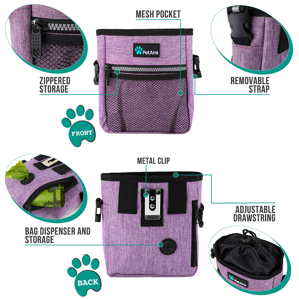 Pet Treat Pouch Training Dog Snack Feed Food Puppy Bait Obedience Waist Belt Bag - Picture 74 of 92