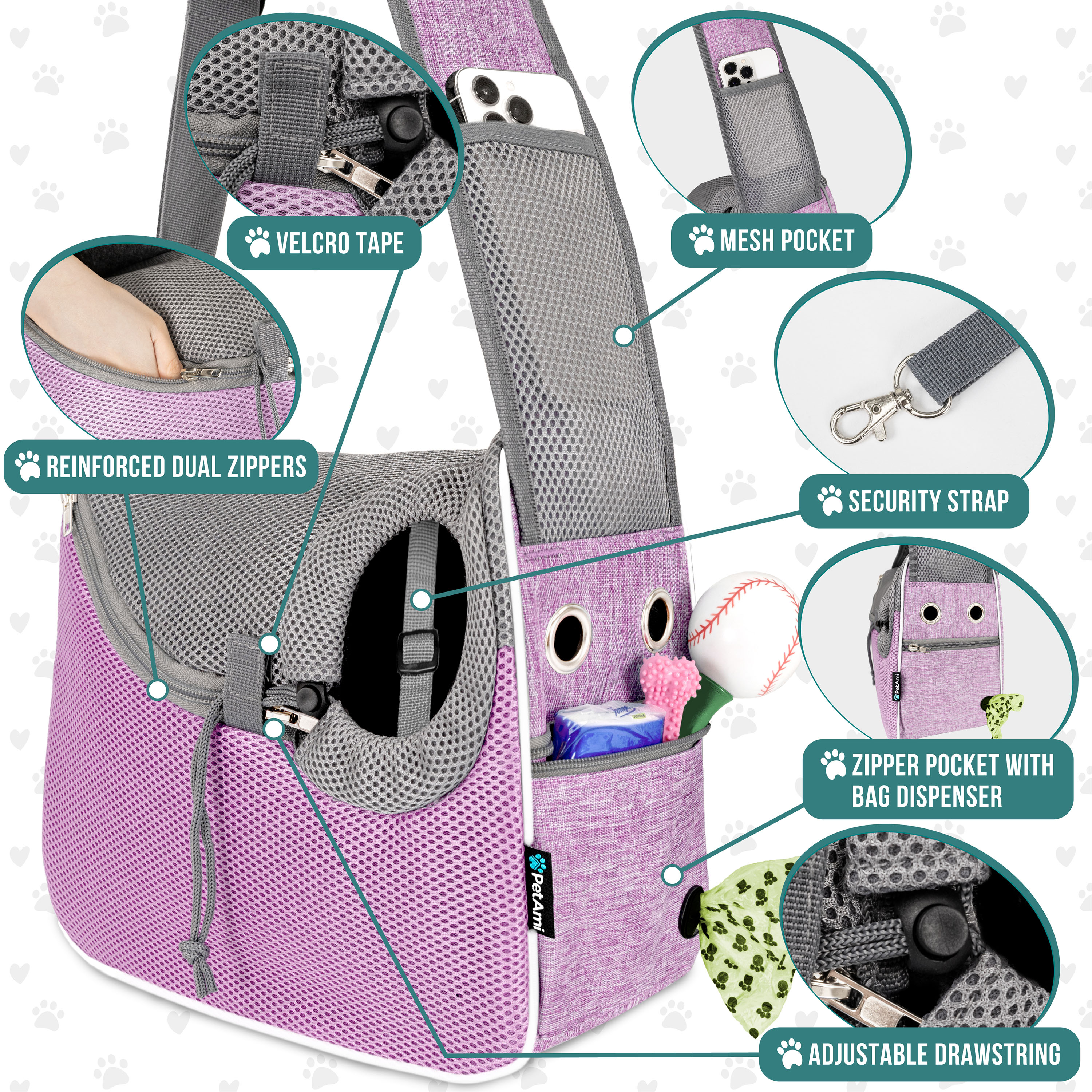 Pet Puppy Dog Mesh Sling Carry Pack Backpack Carrier Travel Tote Shoulder Bag - Picture 18 of 34
