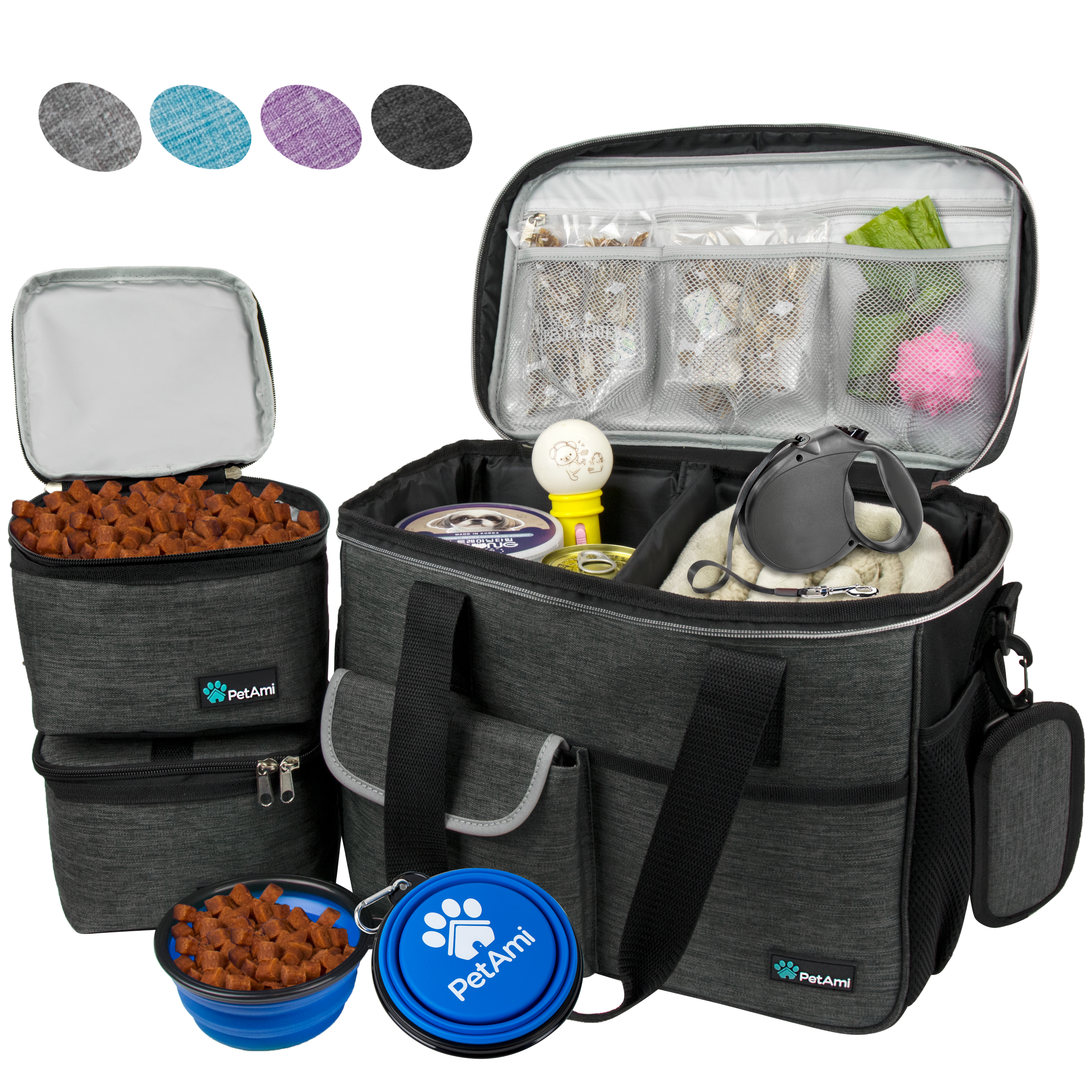 Pet Supply Travel Bag Set Weekend Tote Dog Gear Food Carrier Accessory Organizer - Picture 7 of 59