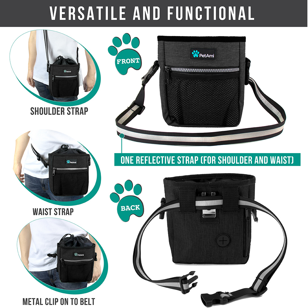 Pet Treat Pouch Training Dog Snack Feed Food Puppy Bait Obedience Waist Belt Bag - Picture 40 of 92