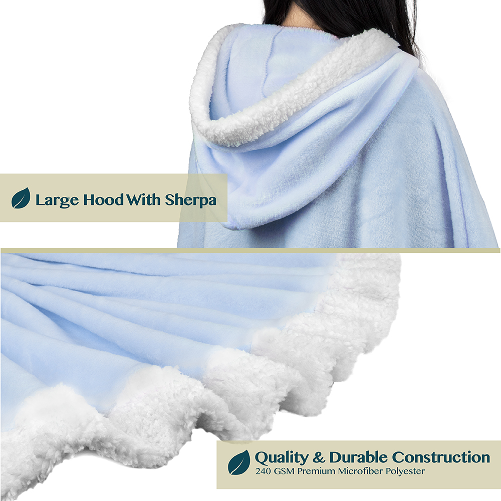 Manta portátil con capucha Angel Wrap para mujer acogedora poncho envolvente capucha tiro para adulto - Imagen 4 de 184