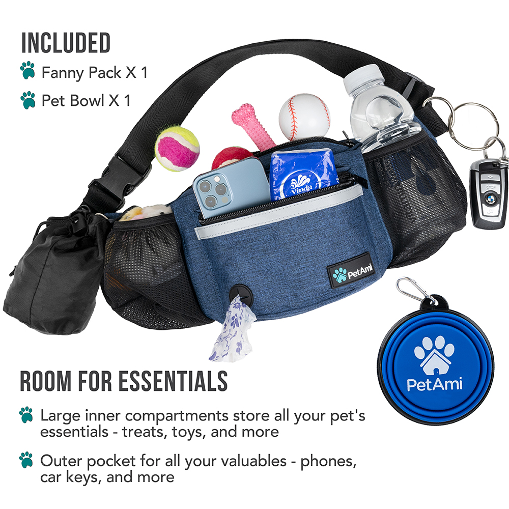 Dog Training Fanny Pouch Bag Treat Pouch Pet Puppy Hiking Poop Bag Dispenser