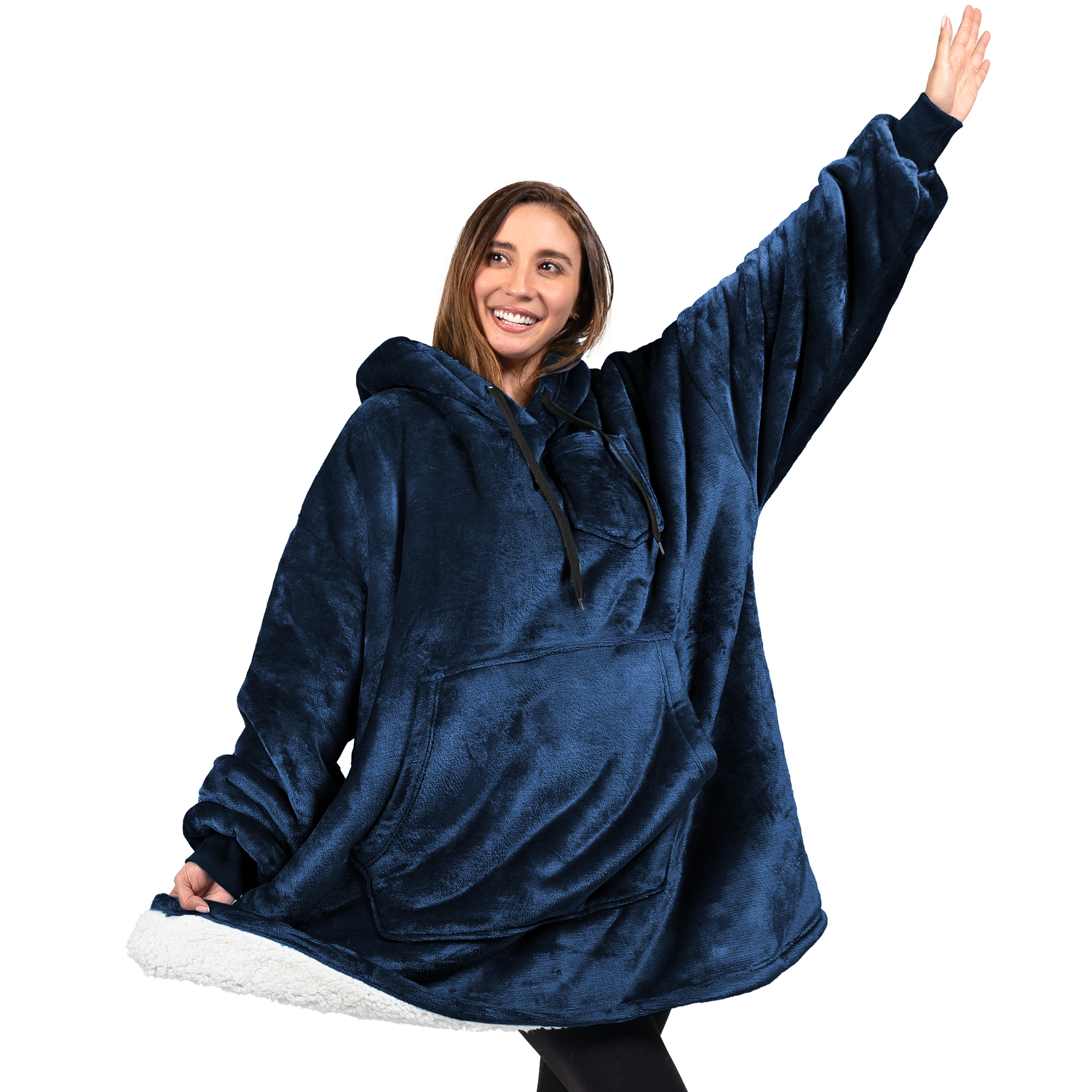 Blanket Sweatshirt Sherpa Plush Soft Comfy Fleece Oversized Hoodie Pocket Gift - Picture 55 of 117