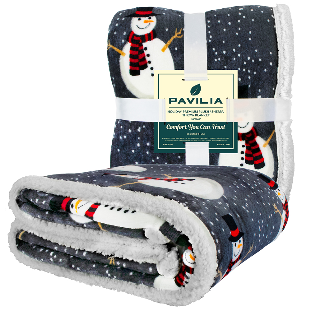 Christmas Blanket Microfiber Fleece Plaid Sherpa Holiday Throw for Couch Sofa - Picture 62 of 68