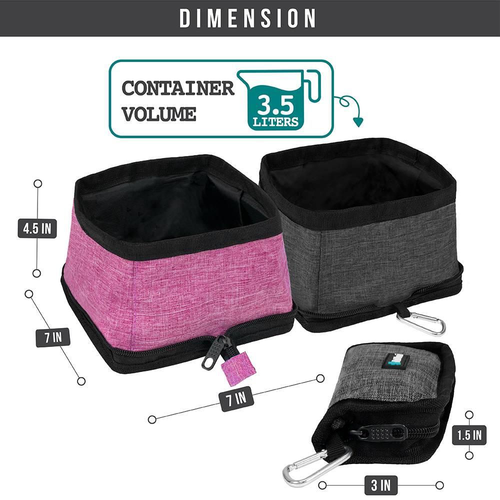 Travel Dog Bowl Collapsible Foldable Expand Water Dish for Pet Cat Food Hiking - Picture 17 of 41
