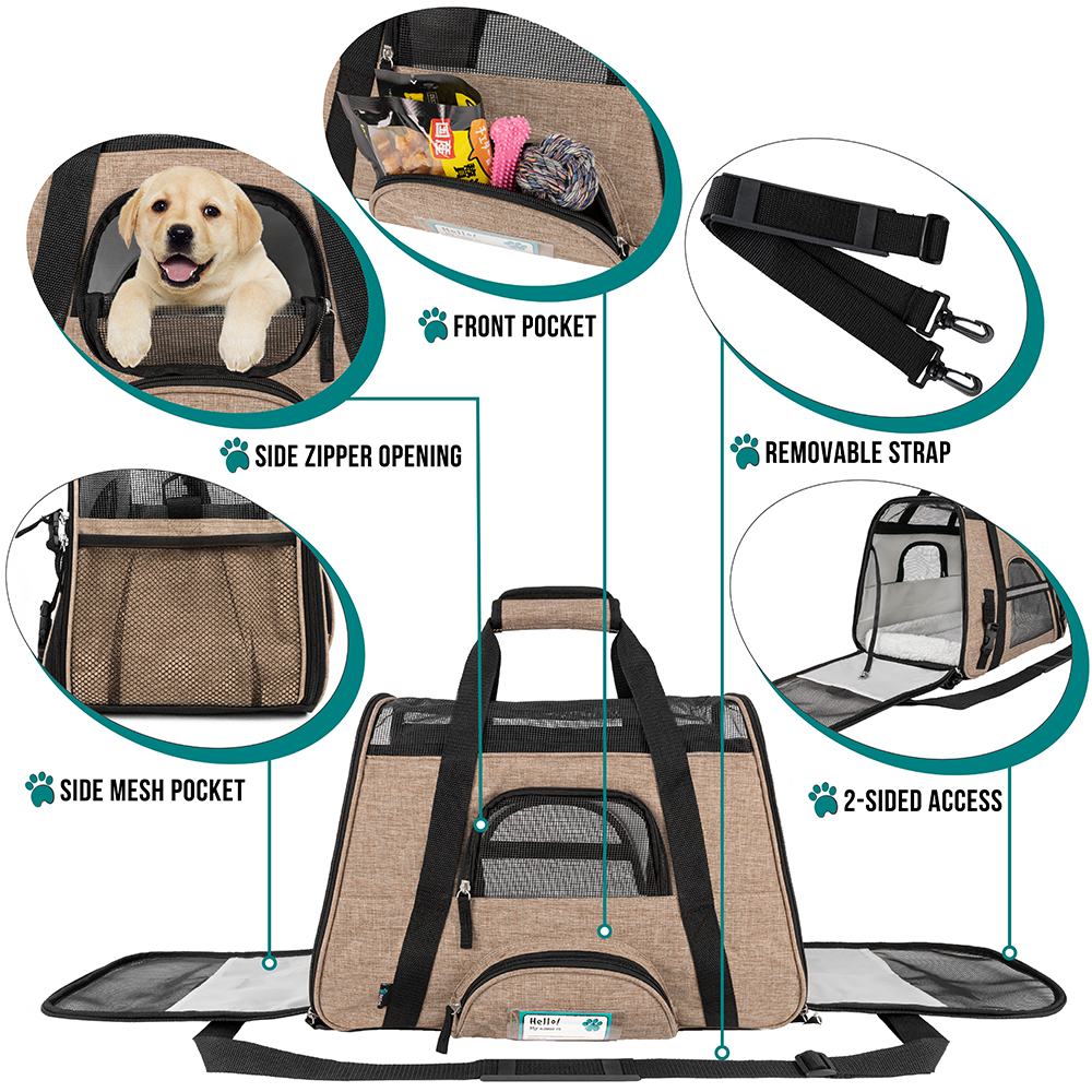 Pet Dog Cat Carrier Bag Soft Sided Comfort Travel Tote Case Airline Approved US - Picture 88 of 165