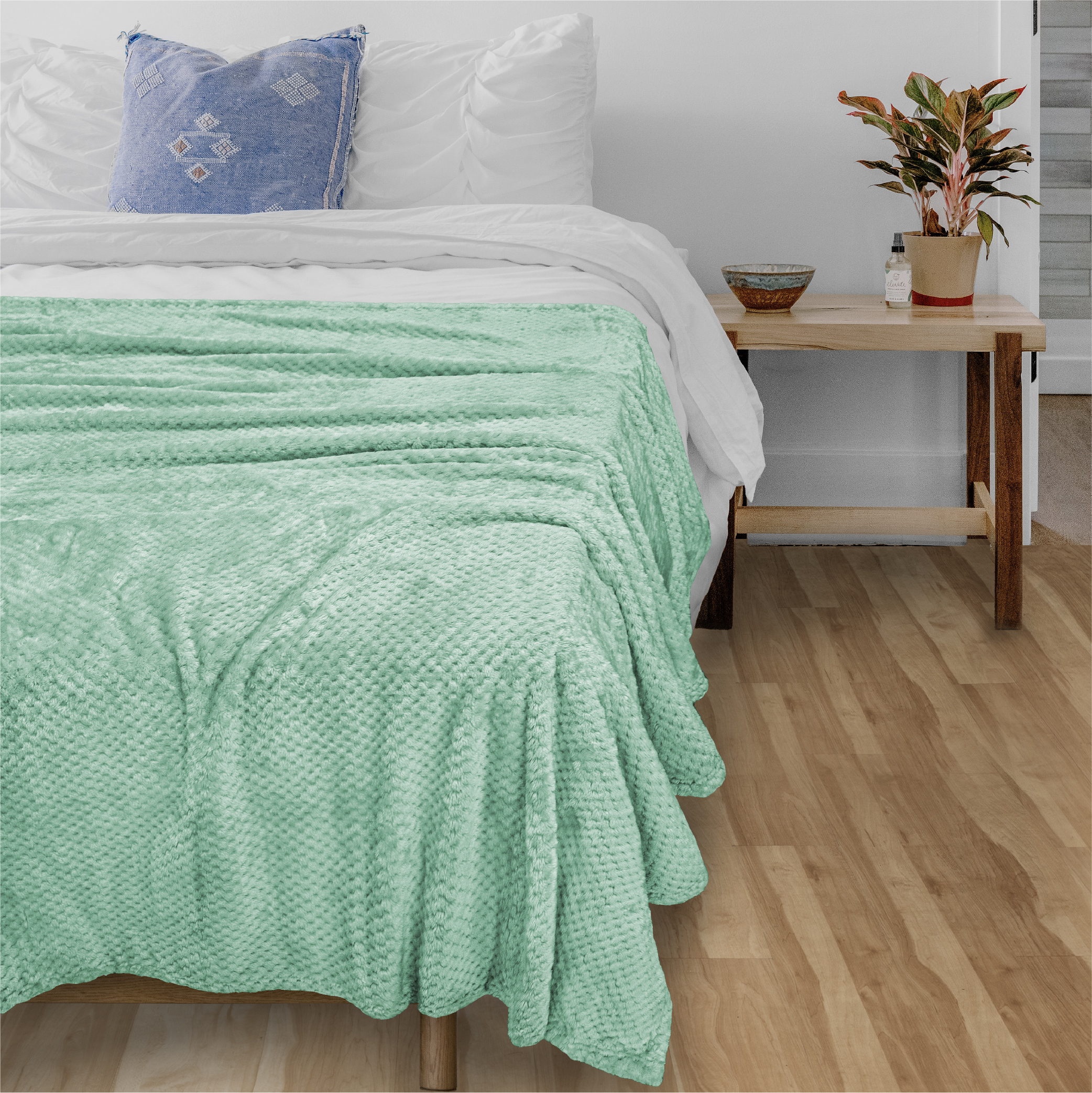 Throw Blanket for Sofa Couch Bed Lightweight Microfiber Polyester Waffle Pattern - Picture 116 of 190