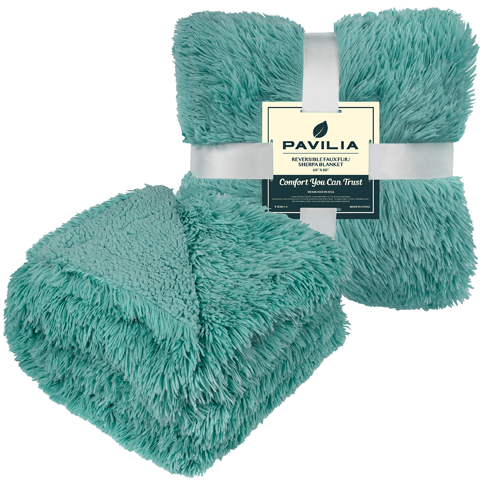Luxurious Faux Fur Blanket Soft Warm Fluffy Sherpa Sofa Throw Shaggy Soft Plush - Picture 44 of 100
