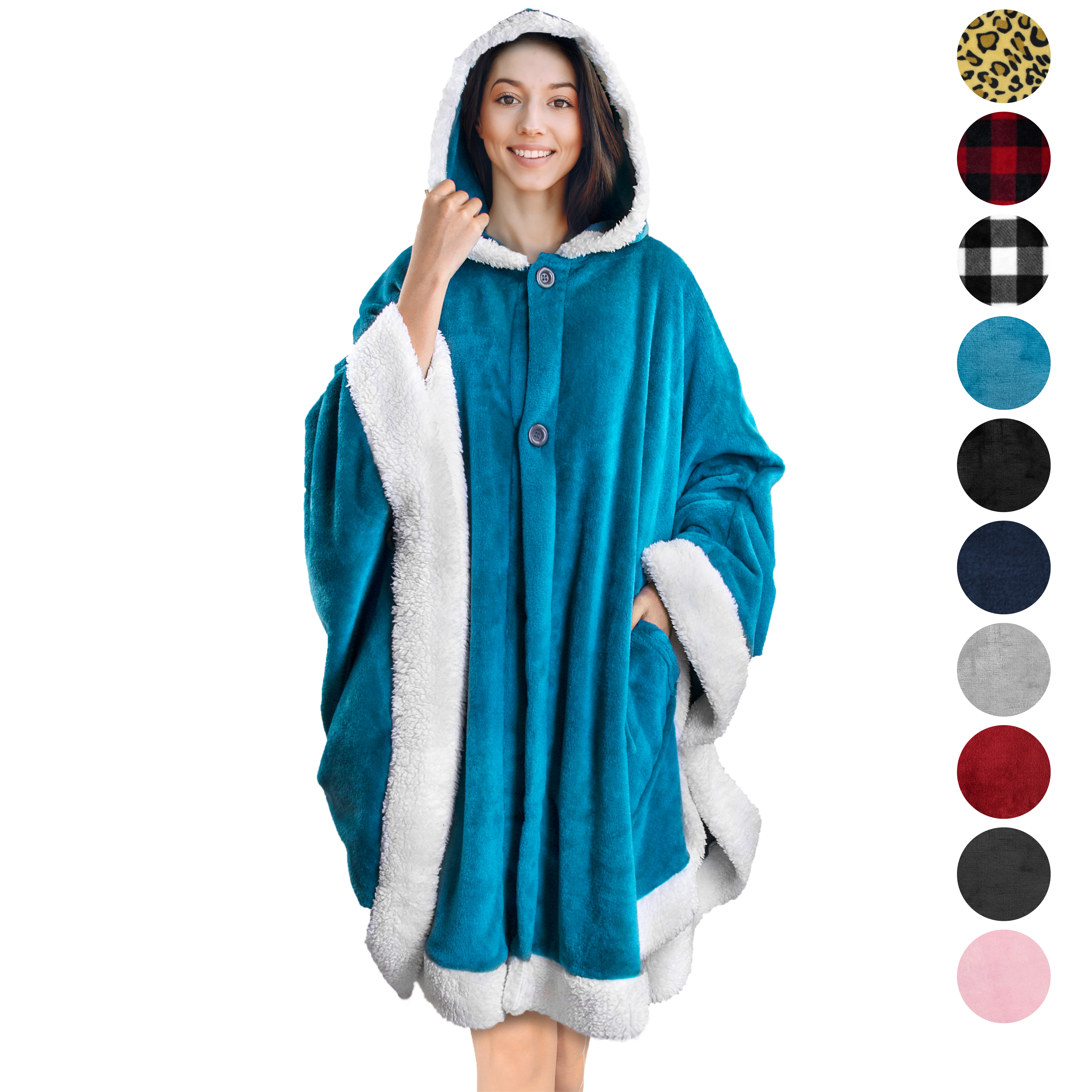 Manta portátil con capucha Angel Wrap para mujer acogedora poncho envolvente capucha tiro para adulto - Imagen 139 de 184