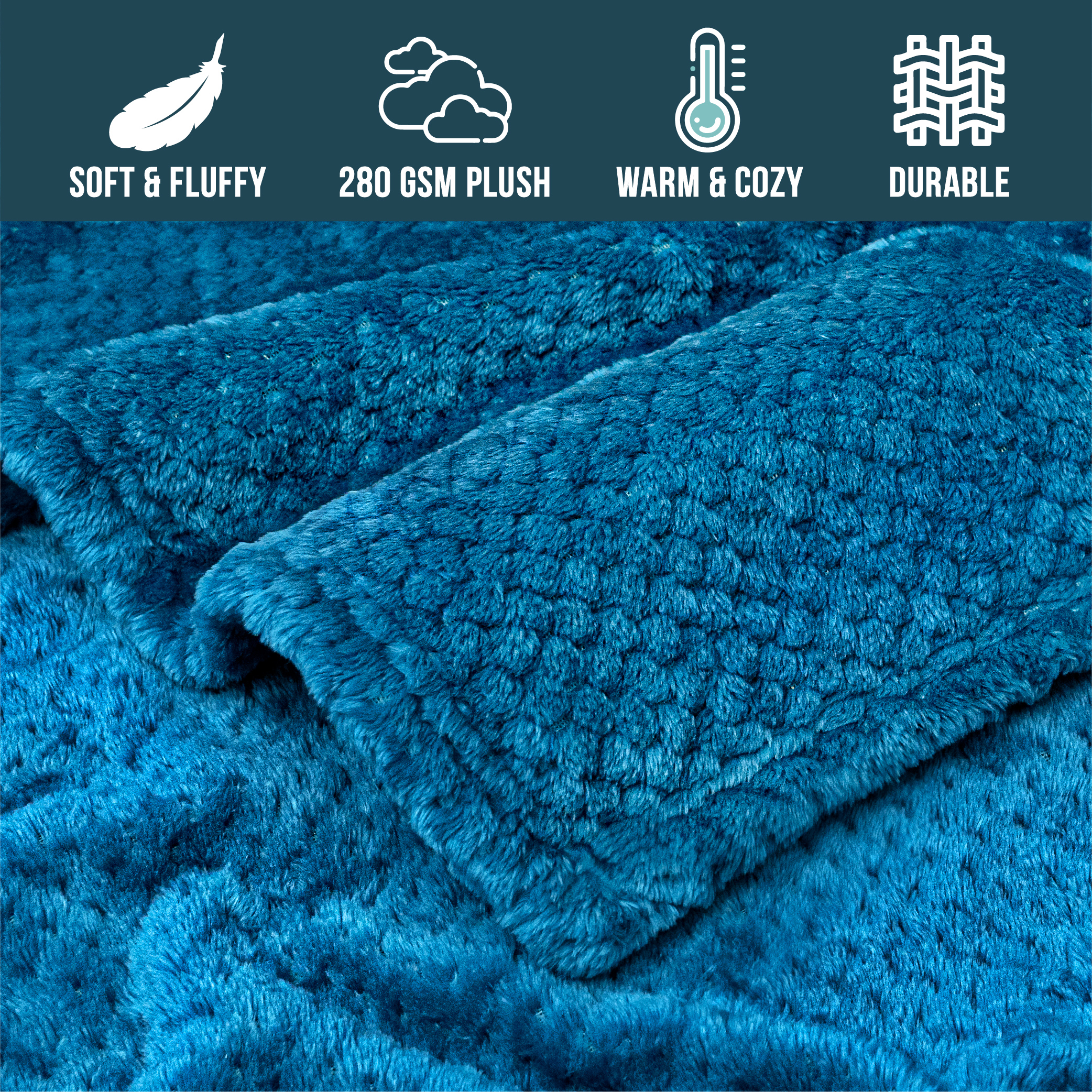 Throw Blanket for Sofa Couch Bed Lightweight Microfiber Polyester Waffle Pattern - Picture 175 of 190