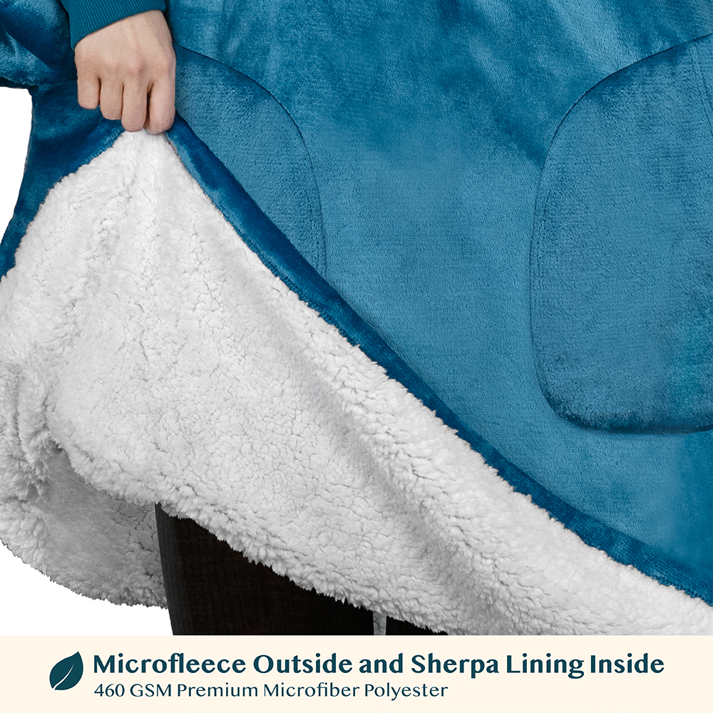Manta Sudadera Sherpa Forro Felpa Suave Cómoda Vellón Gran Tamaño Sudadera con Capucha Bolsillo - Imagen 108 de 118