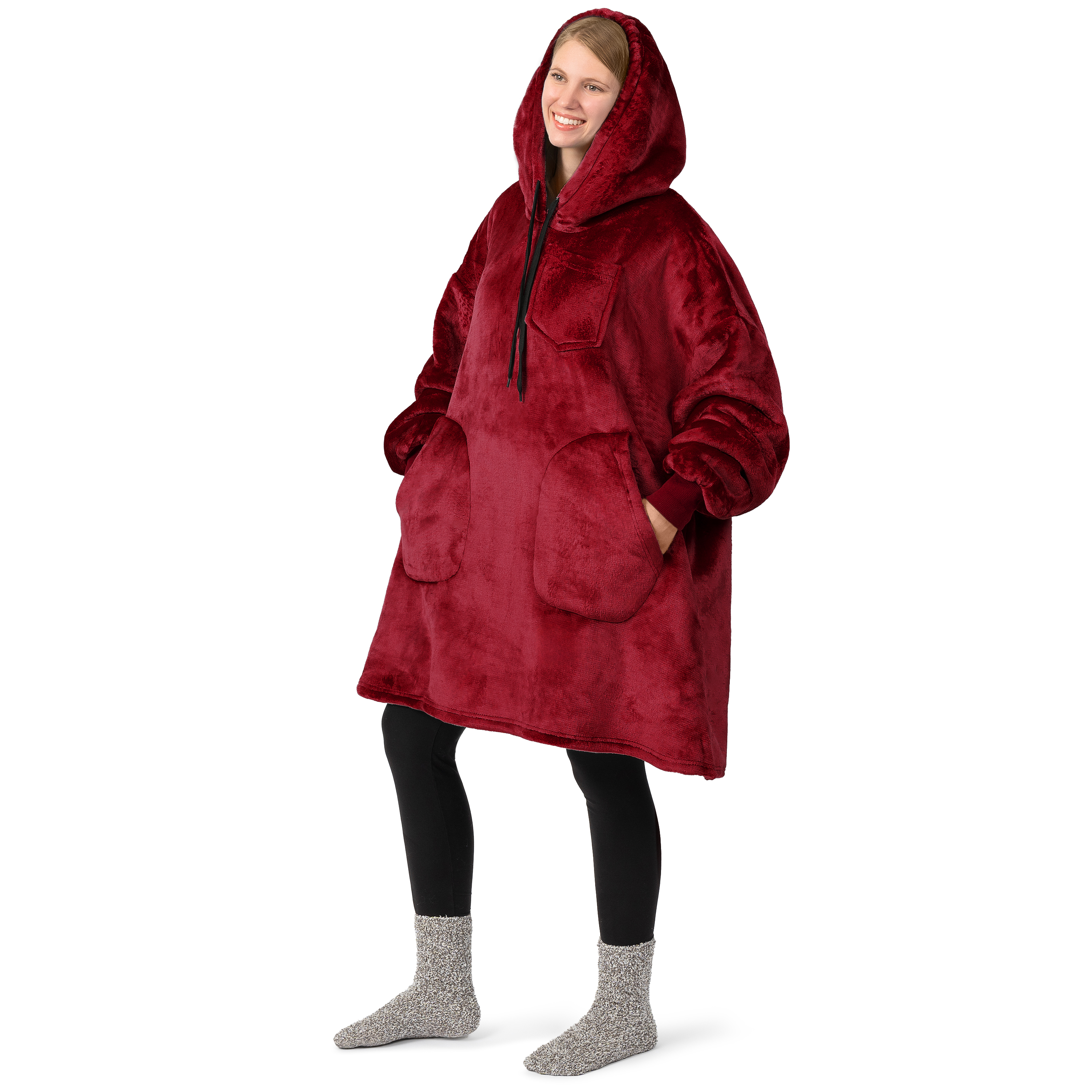 Manta Sudadera Sherpa Forro Felpa Suave Cómoda Vellón Gran Tamaño Sudadera con Capucha Bolsillo - Imagen 111 de 118