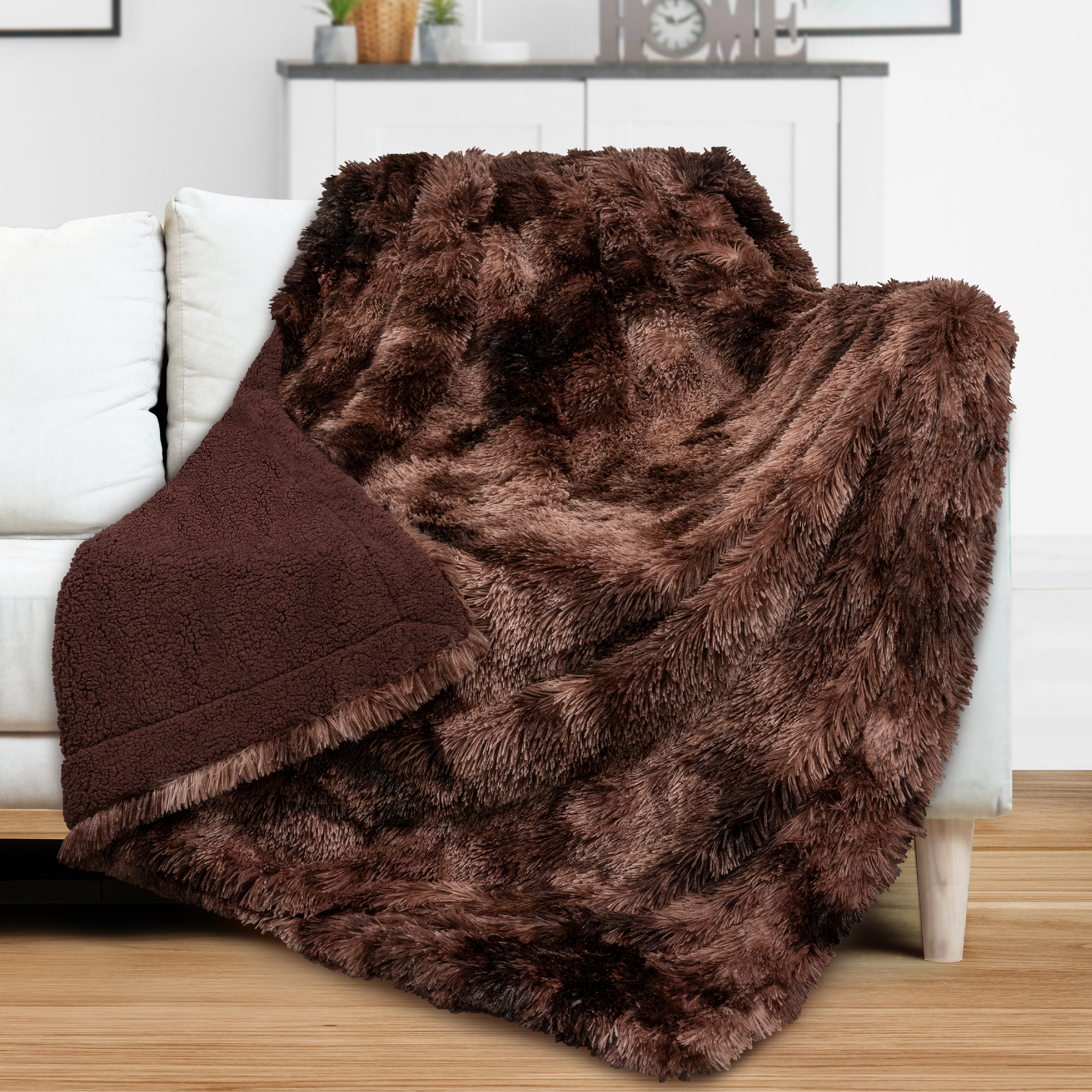 Luxurious Faux Fur Blanket Soft Warm Fluffy Sherpa Sofa Throw Shaggy Soft Plush - Picture 57 of 100