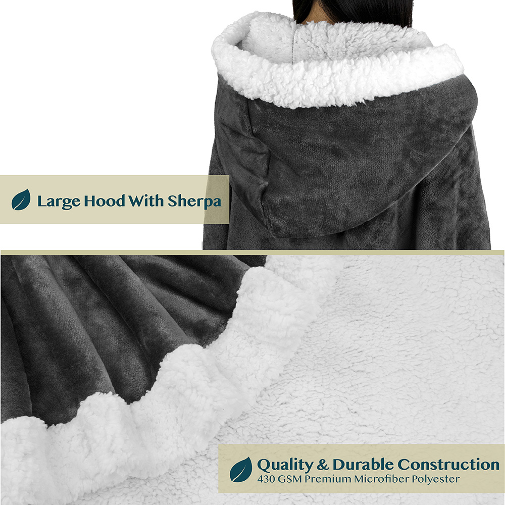 Manta portátil con capucha Angel Wrap para mujer acogedora poncho envolvente capucha tiro para adulto - Imagen 33 de 184