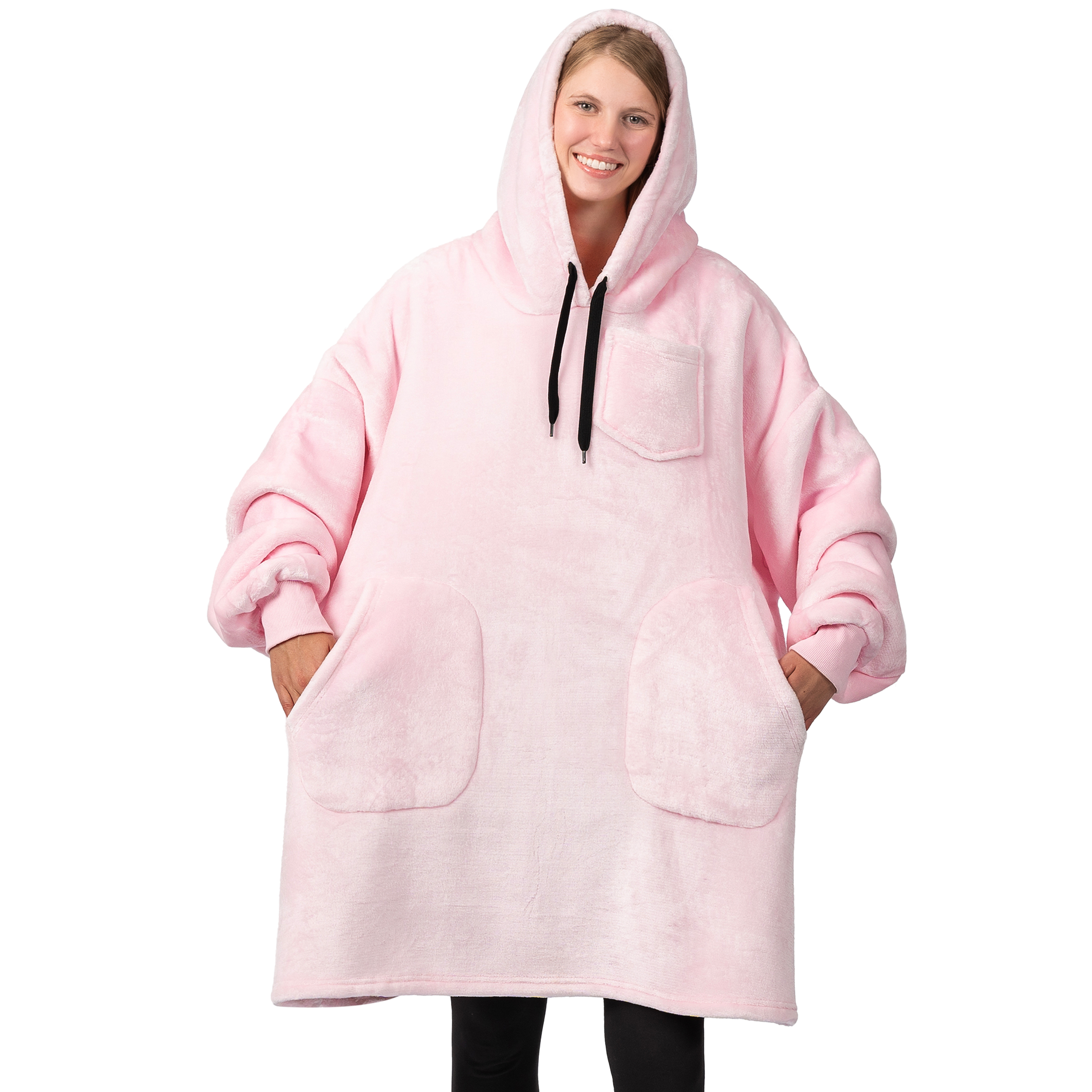 Manta Sudadera Sherpa Forro Felpa Suave Cómoda Vellón Gran Tamaño Sudadera con Capucha Bolsillo - Imagen 65 de 118