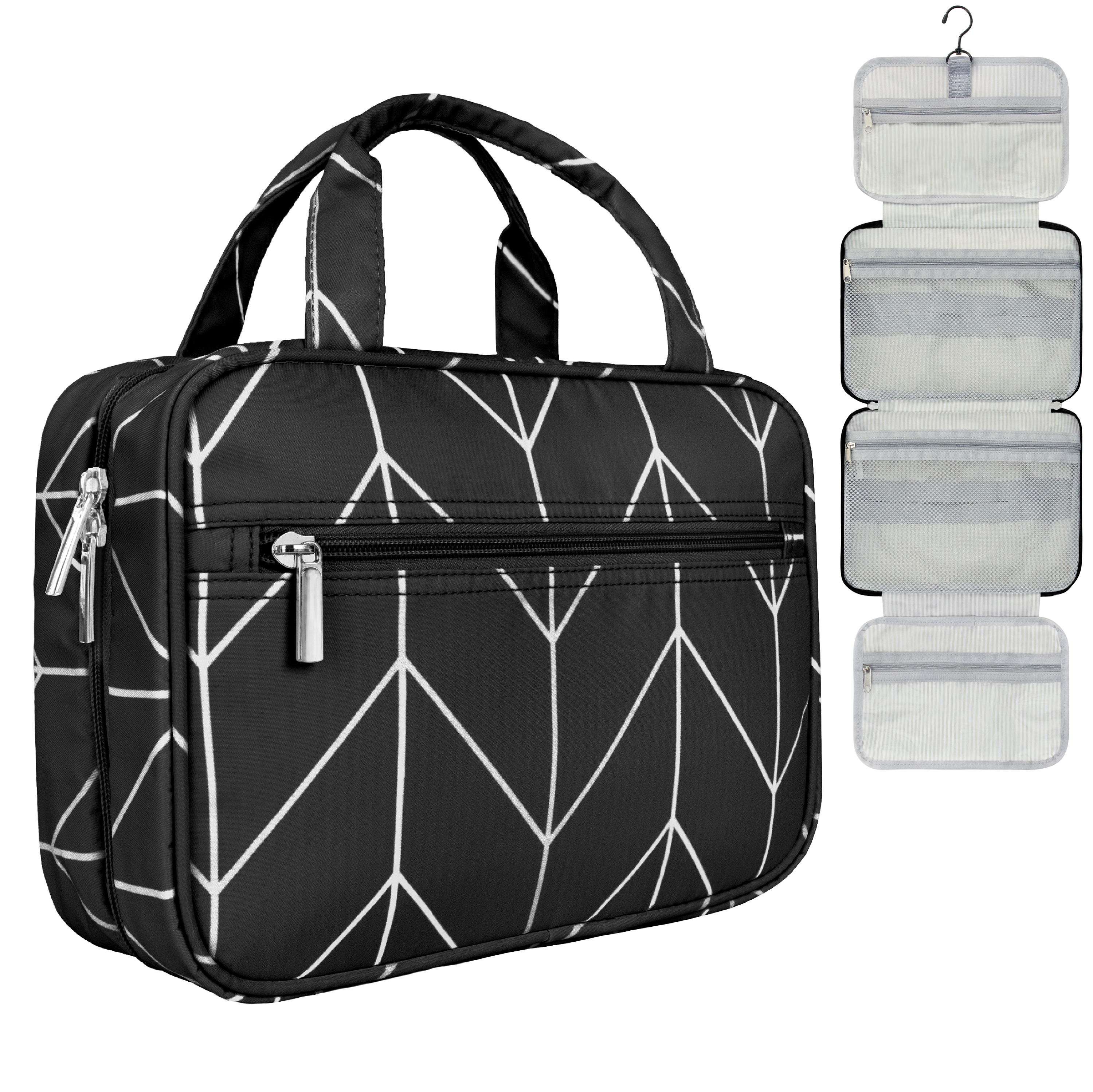 Damen Reise Kulturbeutel Reißverschluss faltbar hängend Make-up Organizer Tasche Etui Tragetasche - Bild 9 von 64
