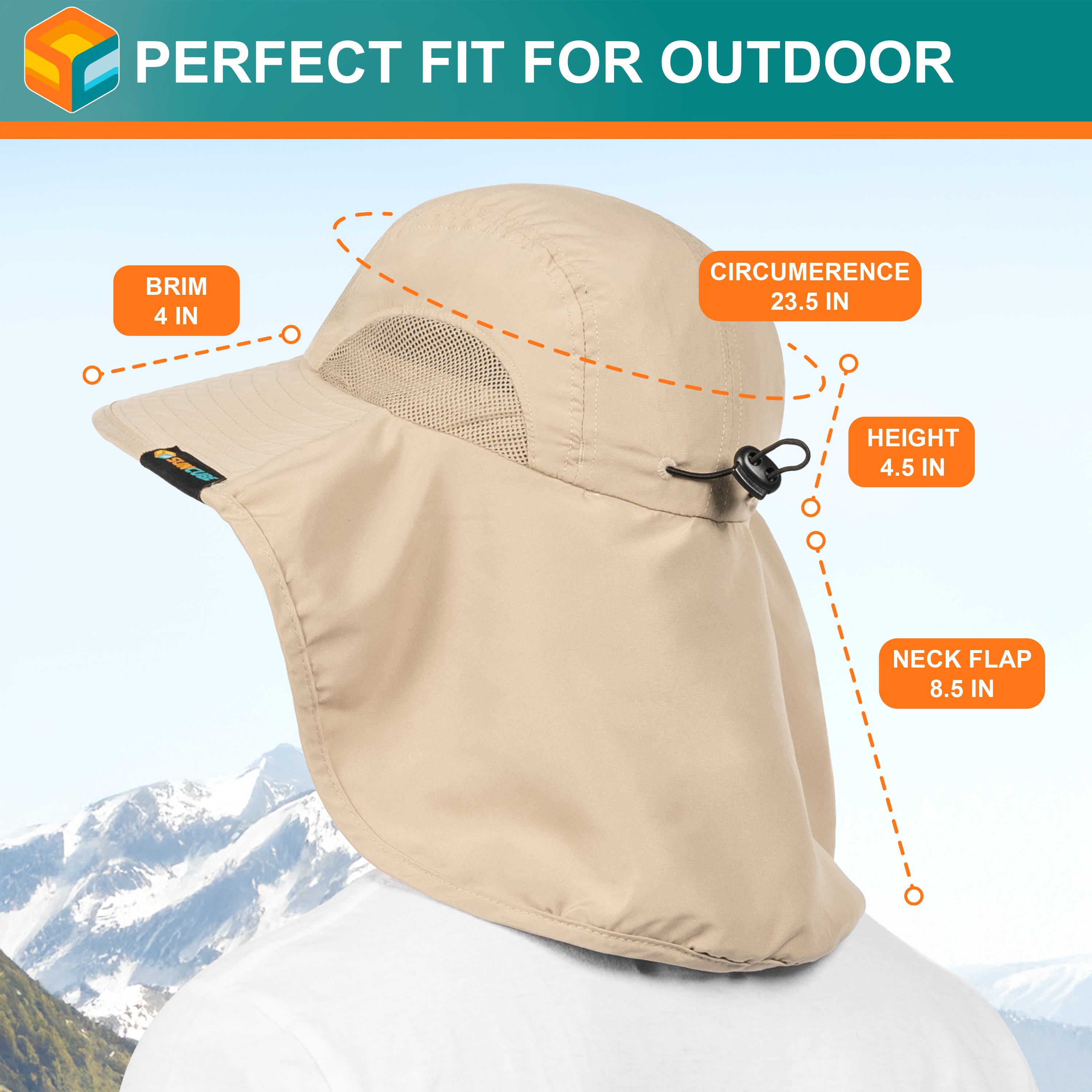 Sombrero para el Sol con Solapa para el Cuello Ala Ancha Sombrero para Senderismo 50+UPF Hombres Mujeres Pesca Safari FPS - Imagen 109 de 128
