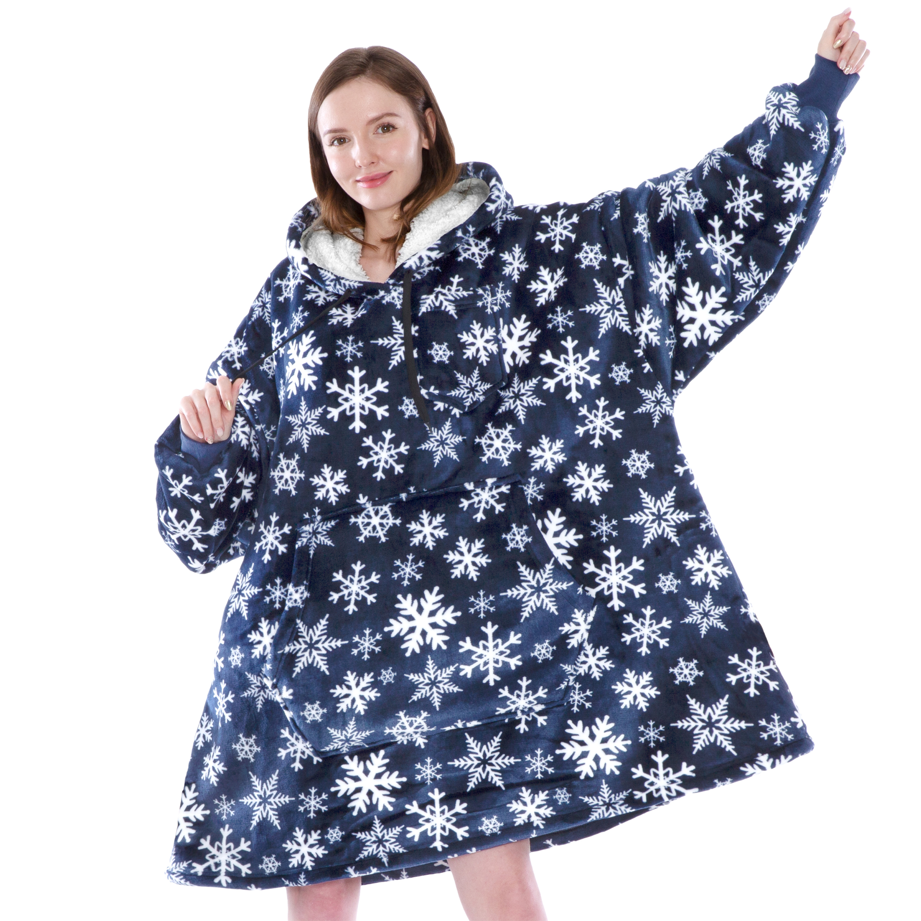 Blanket Sweatshirt Sherpa Plush Soft Comfy Fleece Oversized Hoodie Pocket Gift - Picture 15 of 117