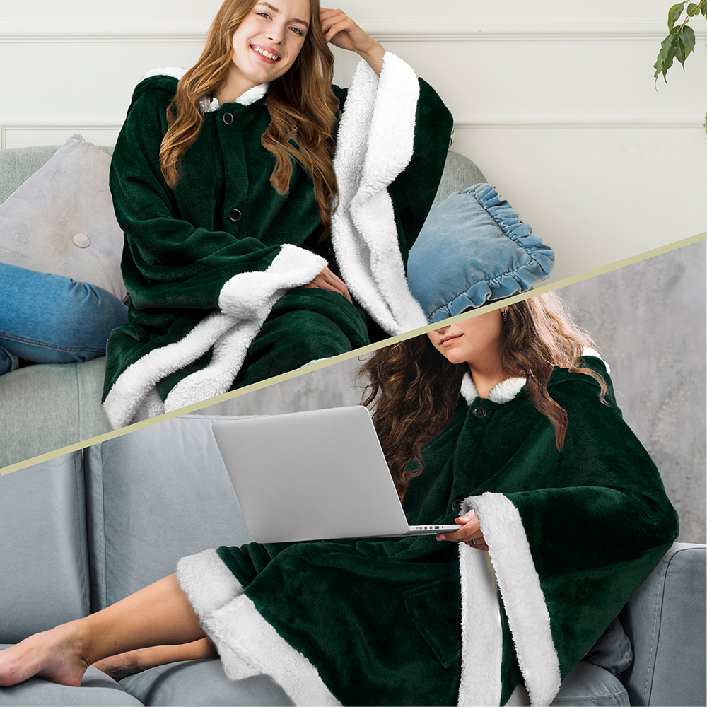 Manta portátil con capucha Angel Wrap para mujer acogedora poncho envolvente capucha tiro para adulto - Imagen 86 de 184