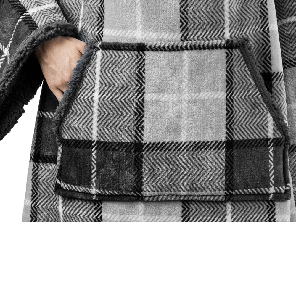 Fleece Wearable TV Blanket with Sleeves Front Pocket Robe Warn Soft Blanket Gift - Picture 111 of 168