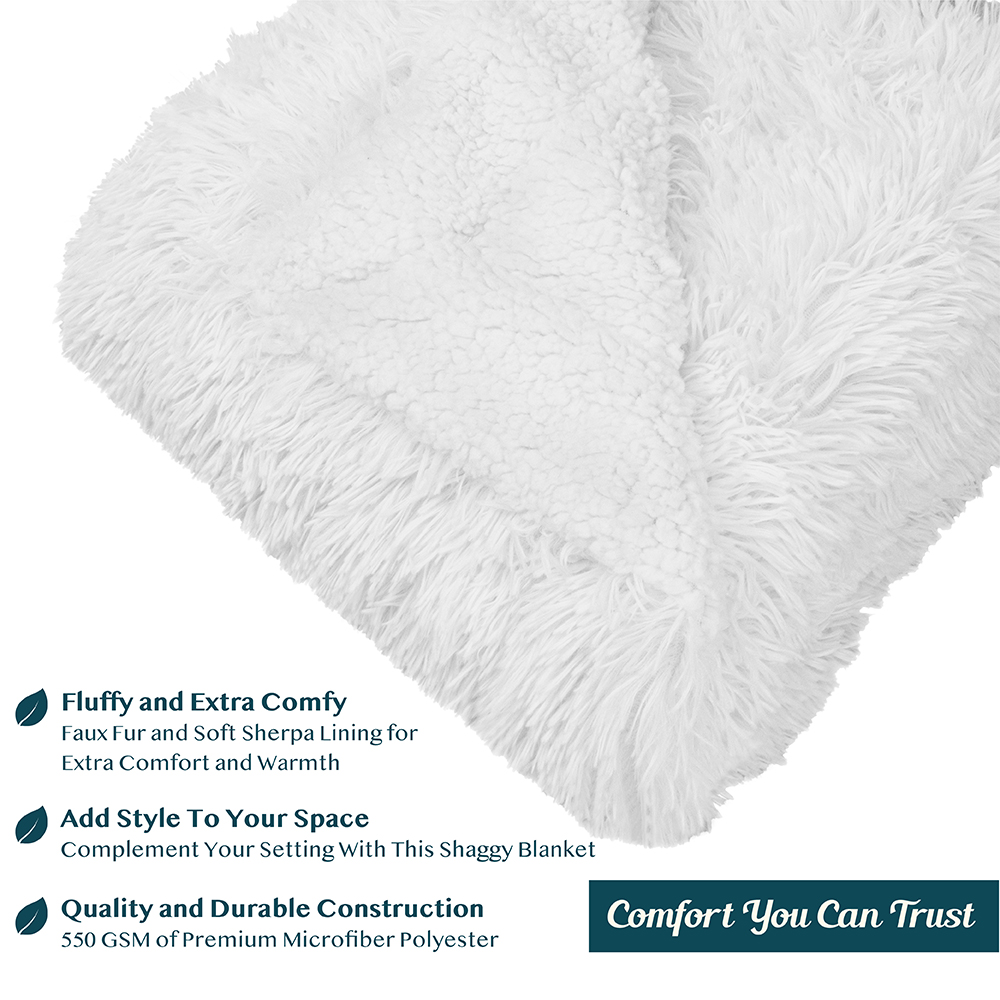 Luxurious Faux Fur Blanket Soft Warm Fluffy Sherpa Sofa Throw Shaggy Soft Plush - Picture 94 of 100