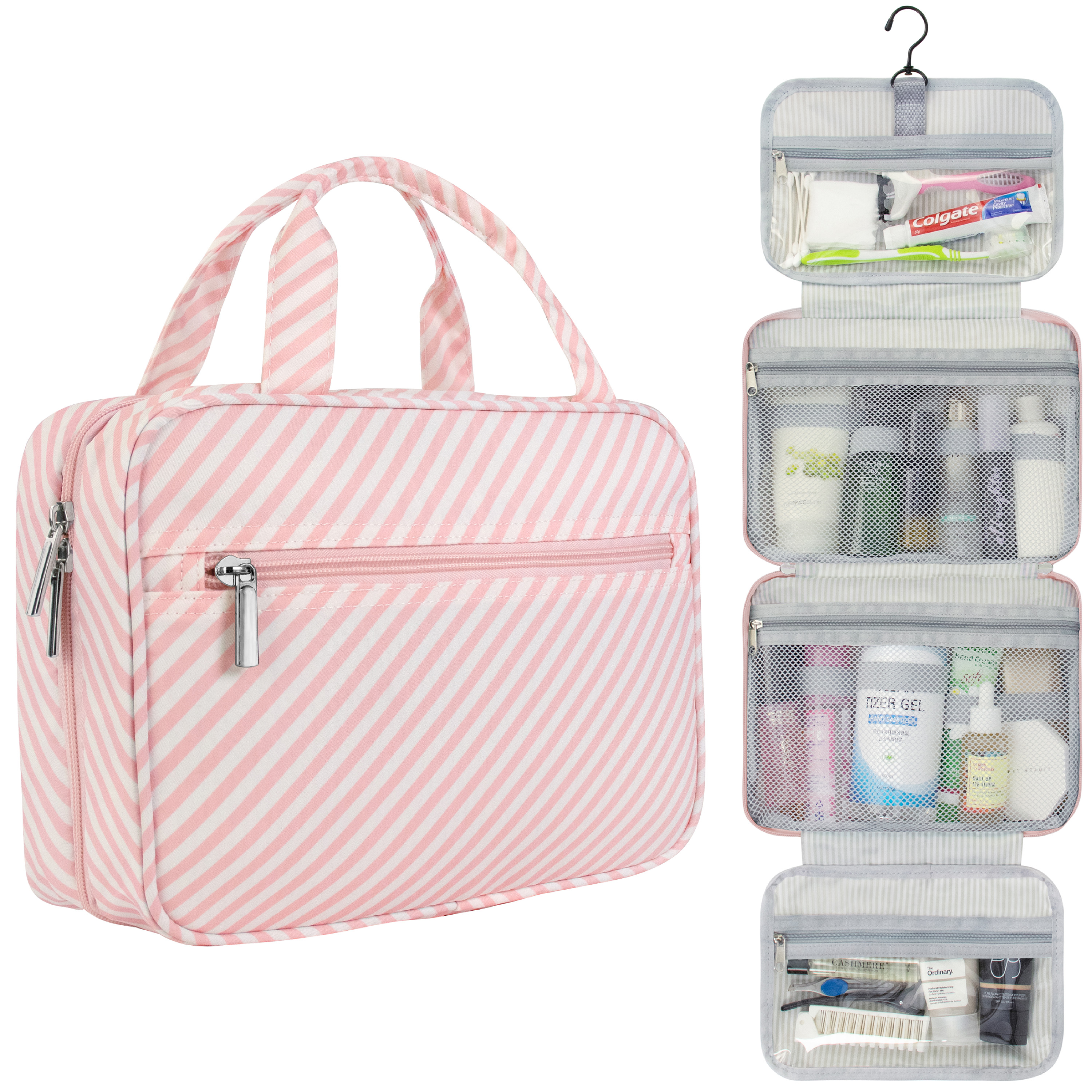 Damen Reise Kulturbeutel Reißverschluss faltbar hängend Make-up Organizer Tasche Etui Tragetasche - Bild 58 von 64